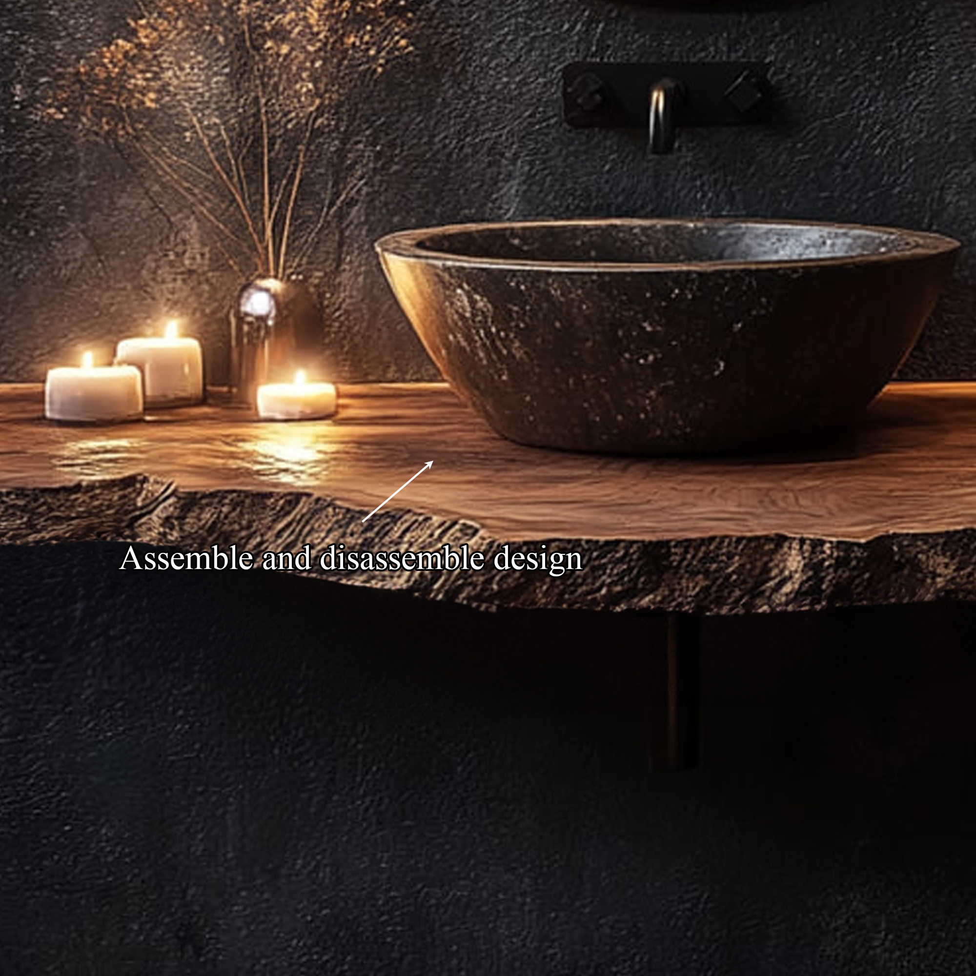 Rustic Floating Bathroom Vanity Modern Washroom SINLKIBRV182