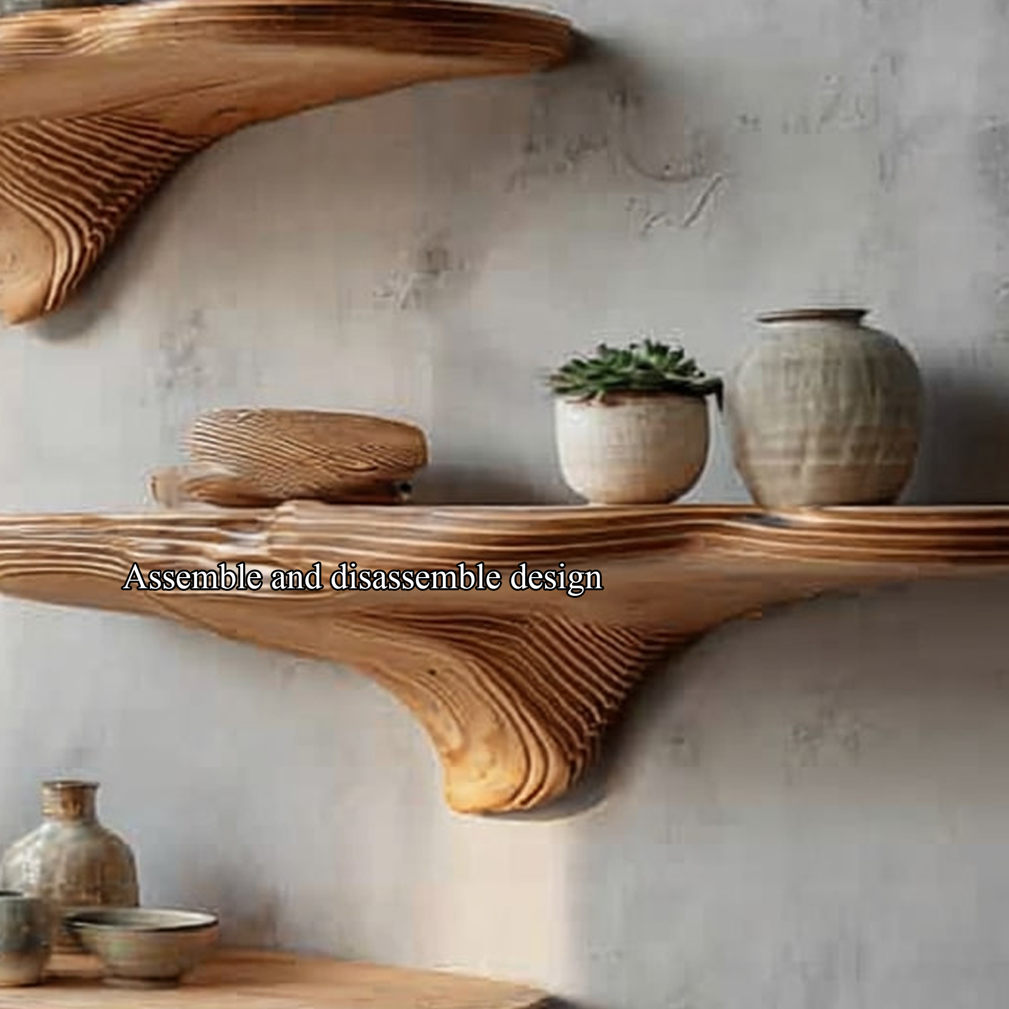 Rustic Mushroom Wall Shelf Bedroom SINLKIFL145