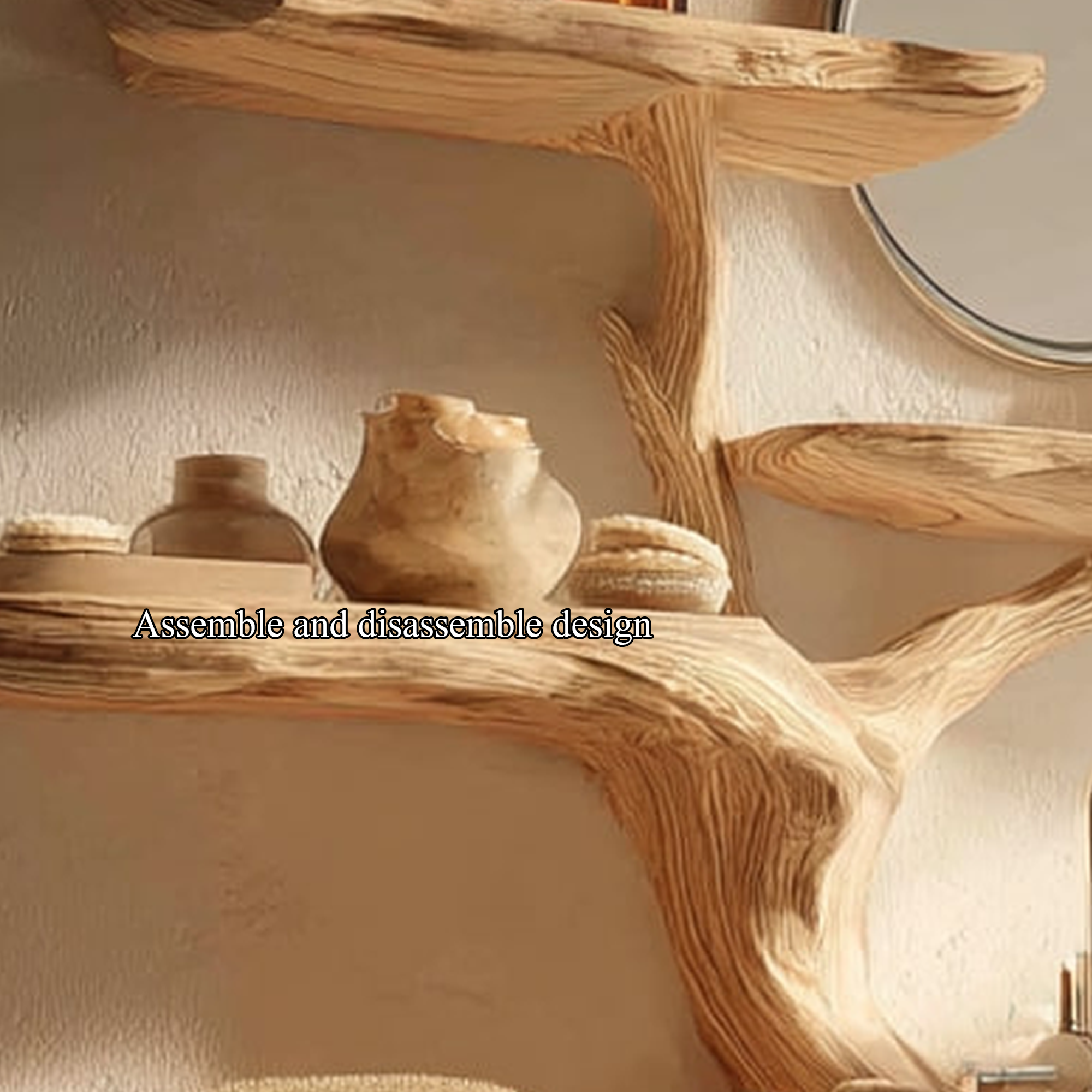 Rustic Natural Tree Wall Vanity Bathroom Or Wellness Space SINLKITBB011