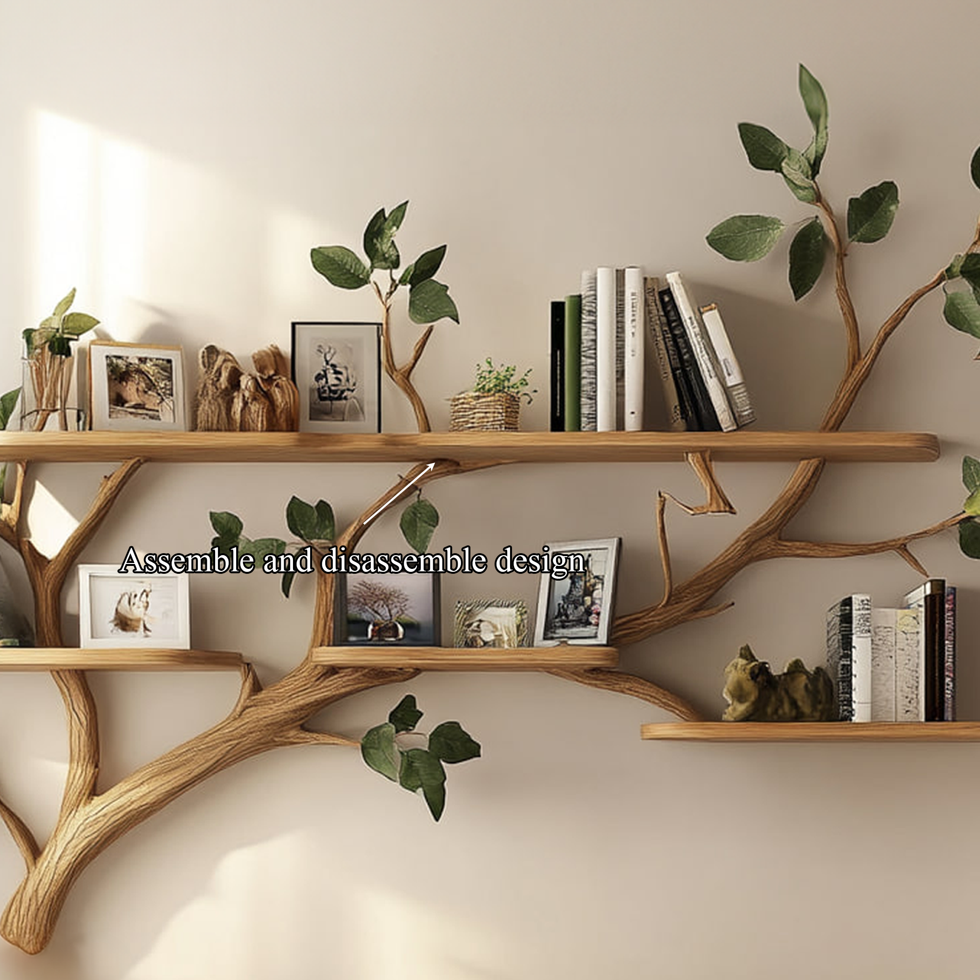 Rustic Organic Tree Branch Shelf Living Dining Room SINLKITBS058