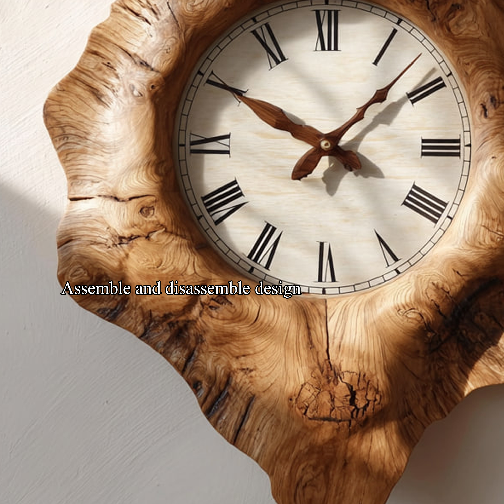 Rustic Organic Wooden Wall Clock Living Room Or Entryway Decor SINLKICK002