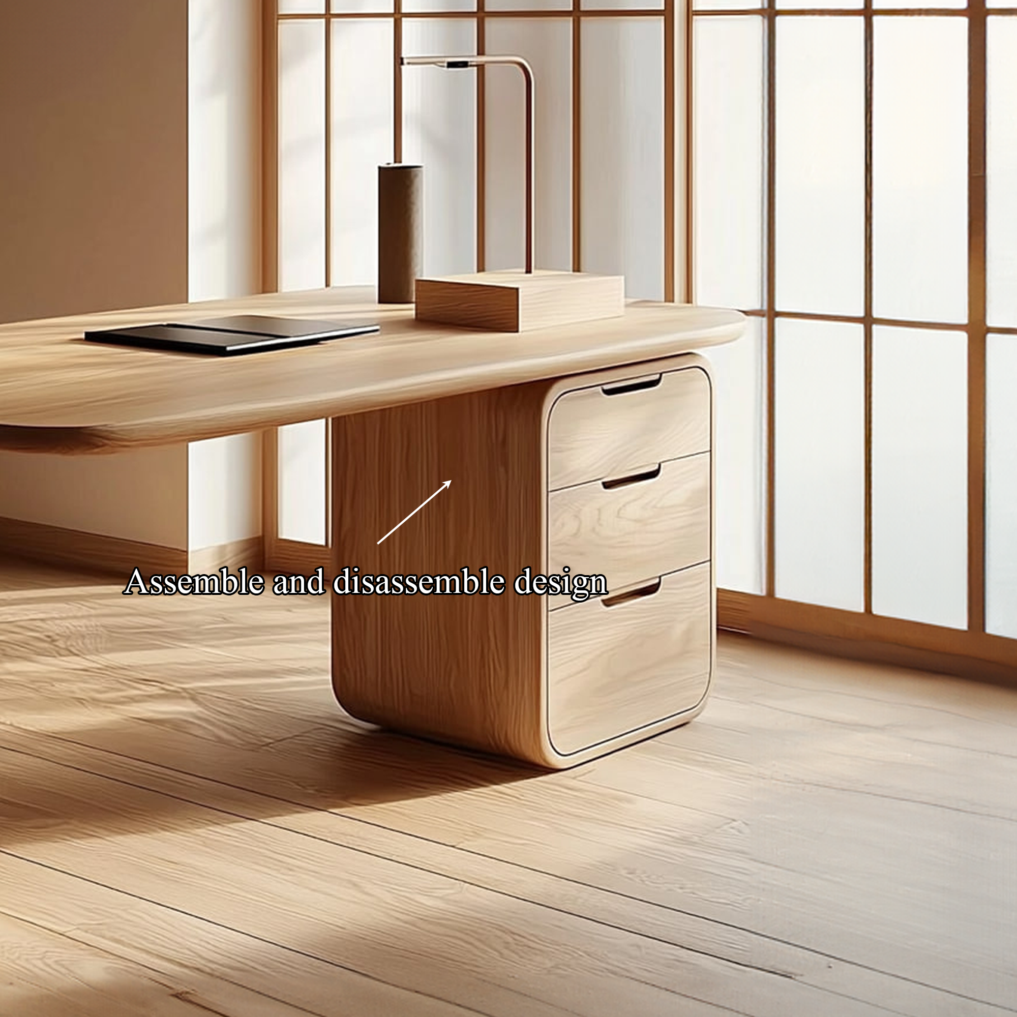 Japandi Serene Office Desk Home Office And Studio SINLKIDK059