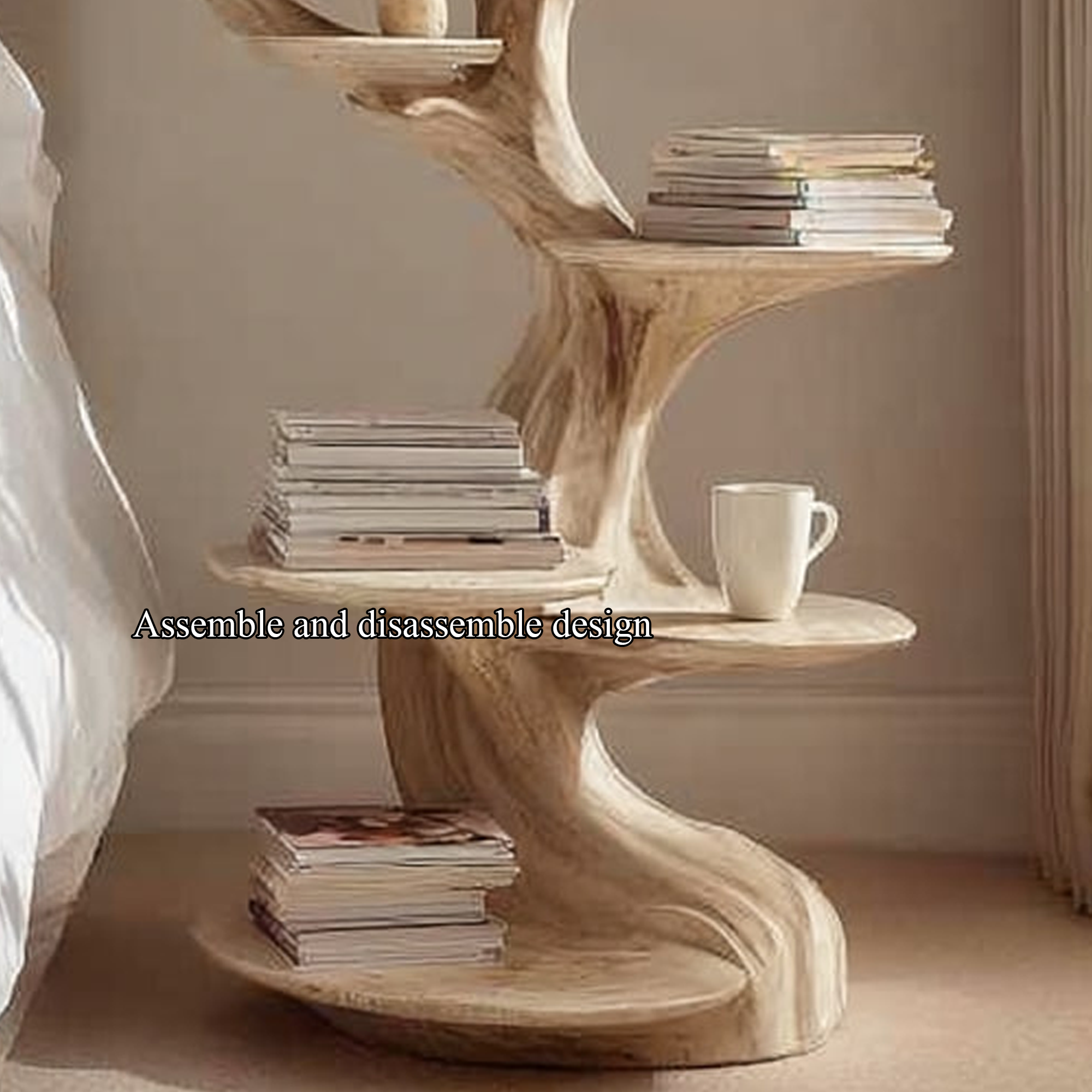 Rustic Tree Nightstand Bedroom Guest Room SINLKIBT065