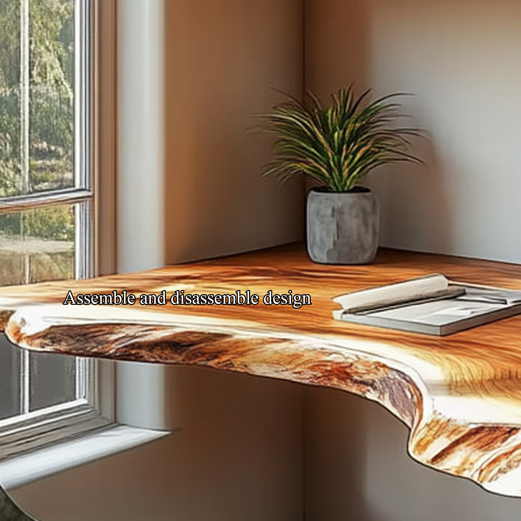 Mid Century Floating Desk Shelf Modern Bedroom Office SINLKIFL213