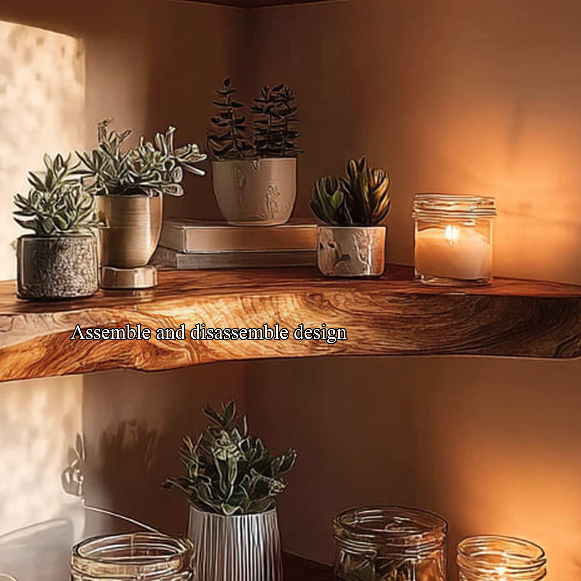 Rustic Live Edge Floating Shelf Dining Room SINLKIFL181