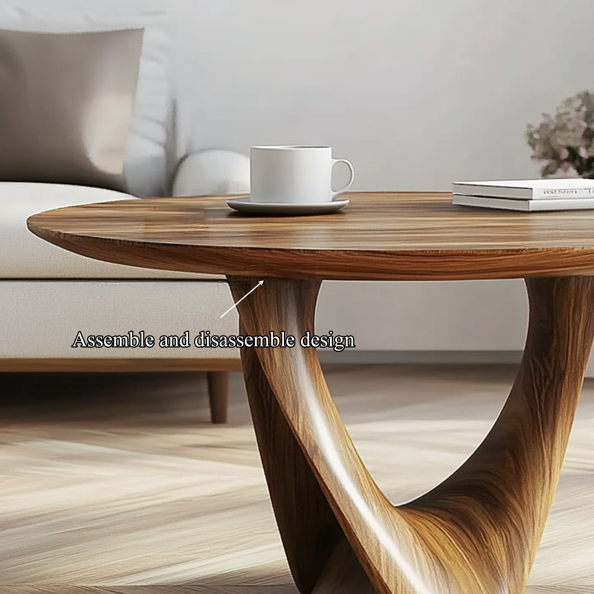 Mid Century Sculptural Twist Coffee Table Living Room SINLKICF203
