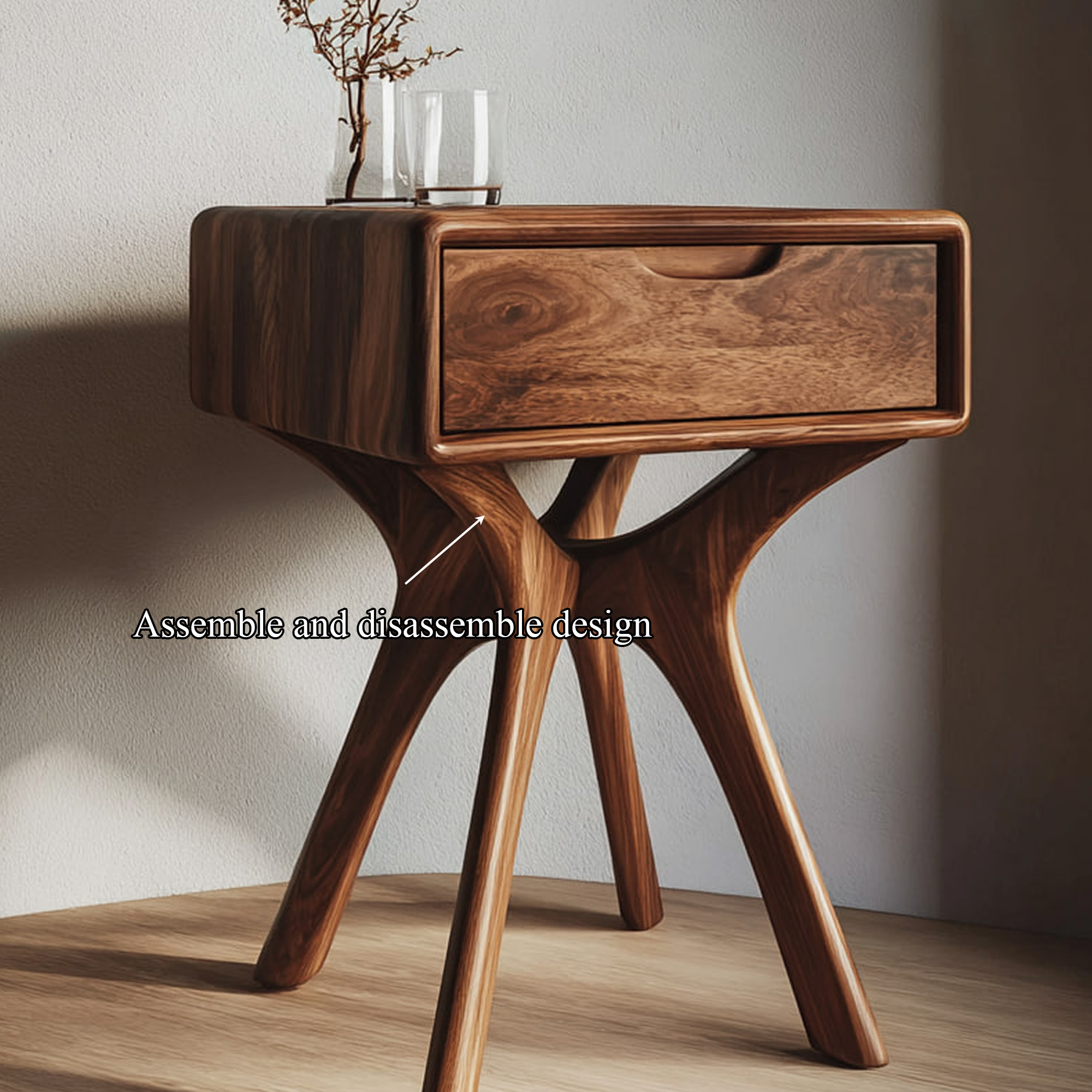 Organic Modern Sculptural Side Table Bedroom Or Living Room SINLKICC019