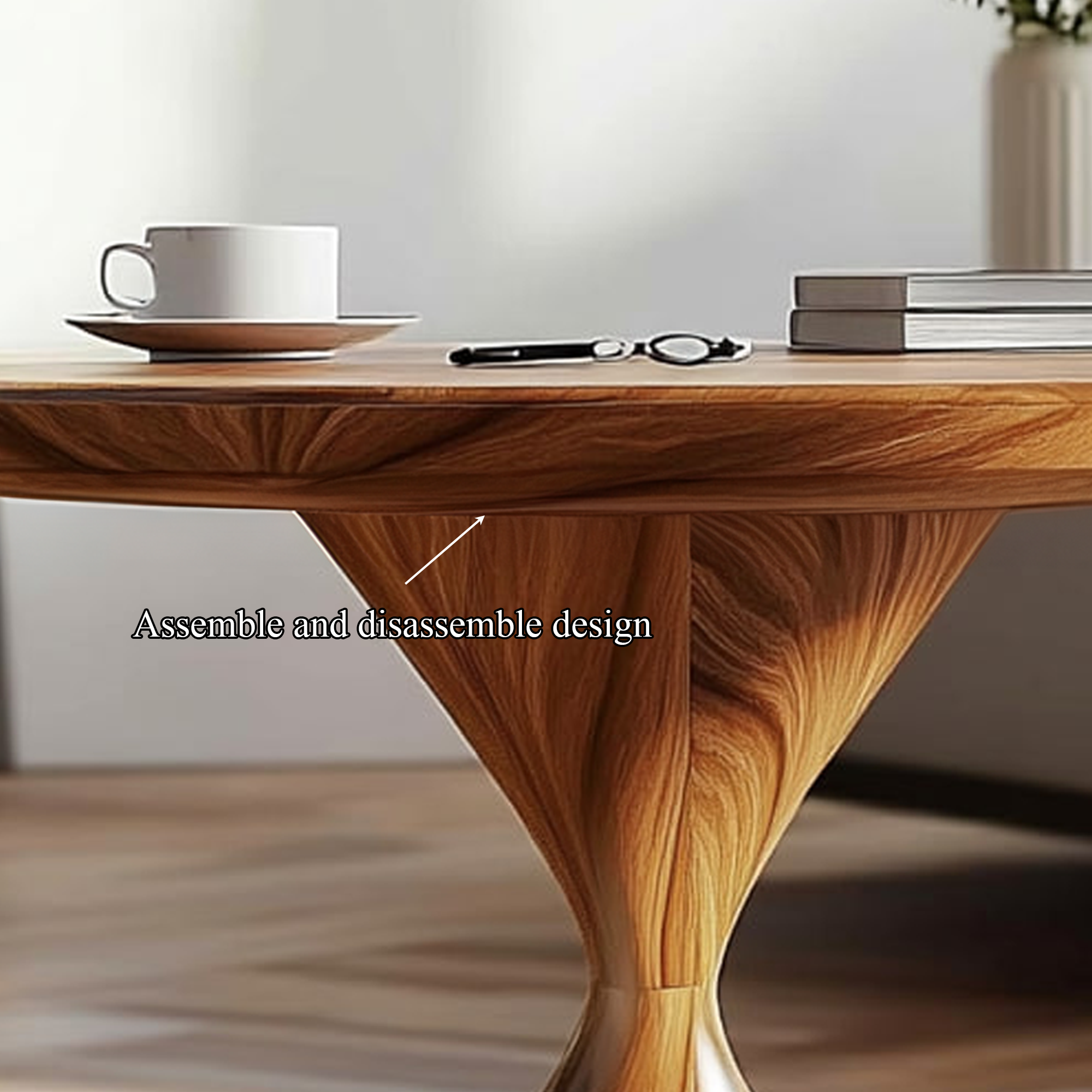 Mid Century Hourglass Coffee Table Living Room Office Room SINLKICF206