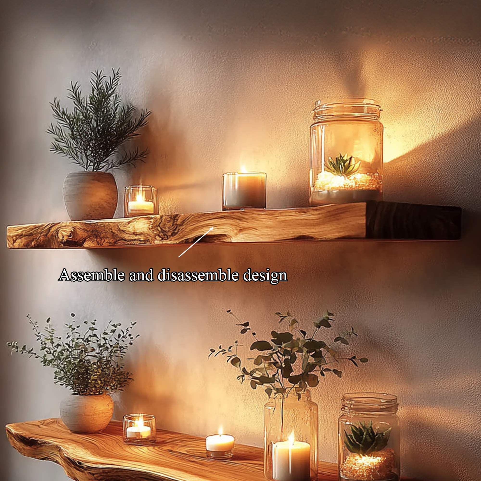 Rustic Floating Shelf Warm Decor Living Room Or Office SINLKIFL311