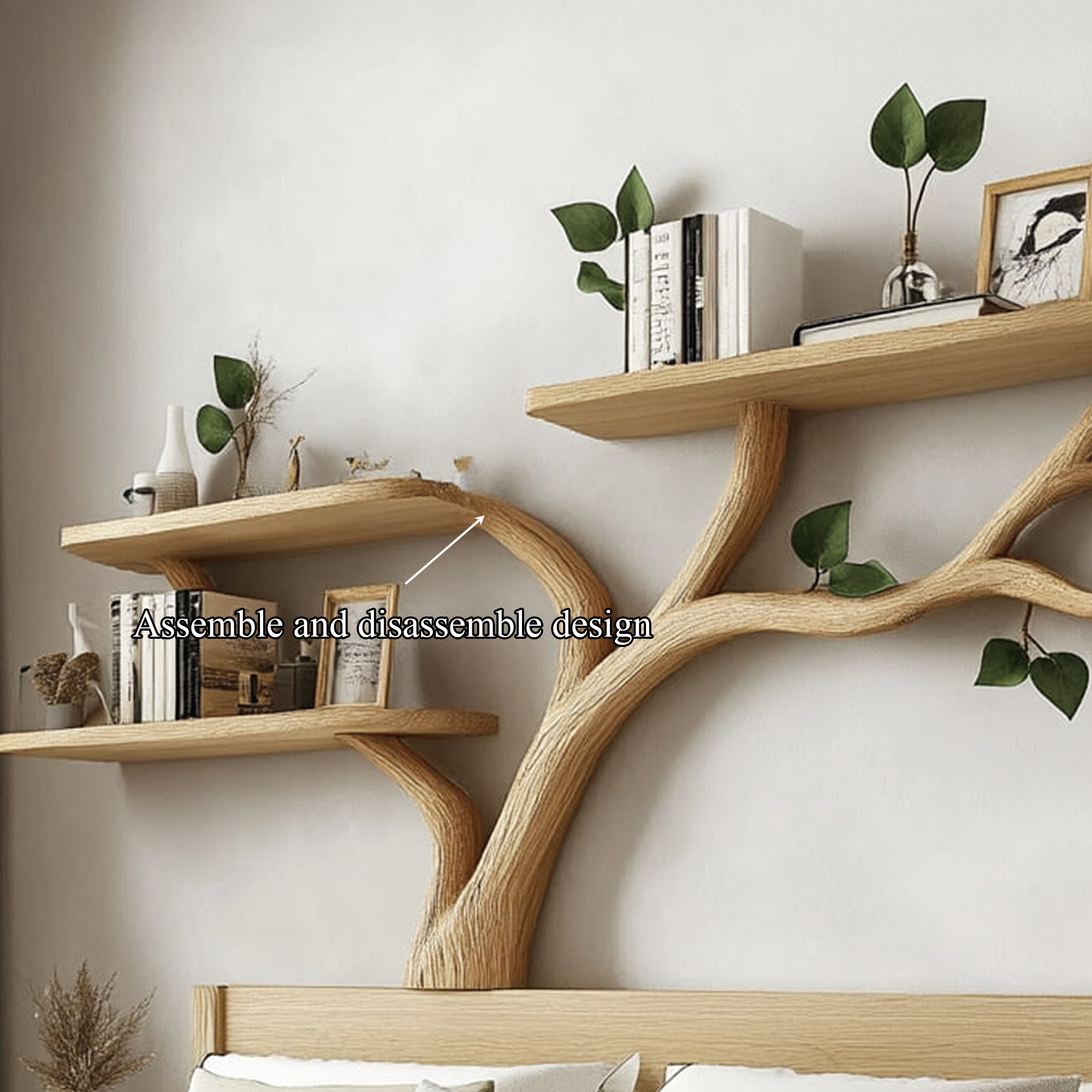 Rustic Tree Branch Bookshelf Modern Home SINLKITBS061