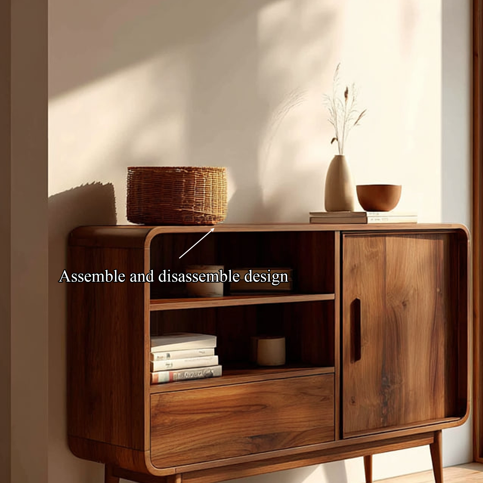 Mid Century Modern Console Cabinet Living Room Or Entryway SINLKISC263