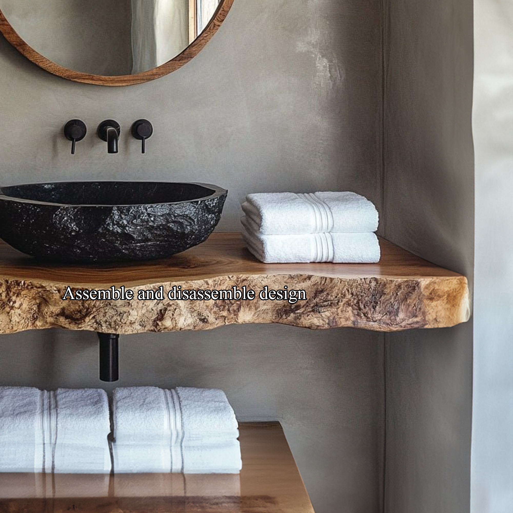 Rustic Floating Shelf Farmhouse Bathroom SINLBRV117