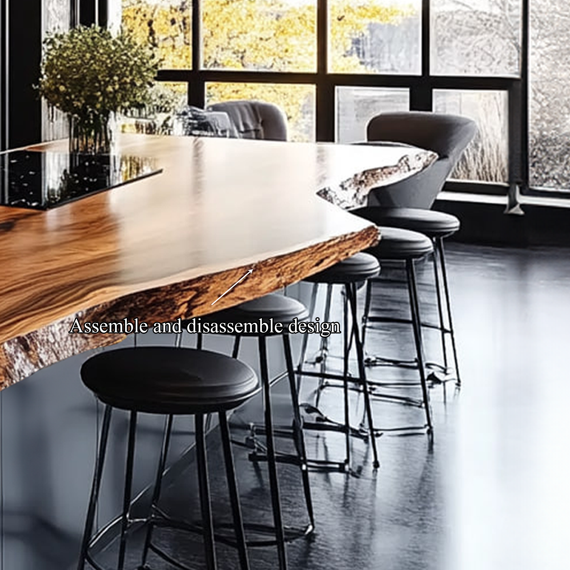 Rustic Luxury Live Edge Kitchen Island Kitchen Or Home Bar SINLKIKI117