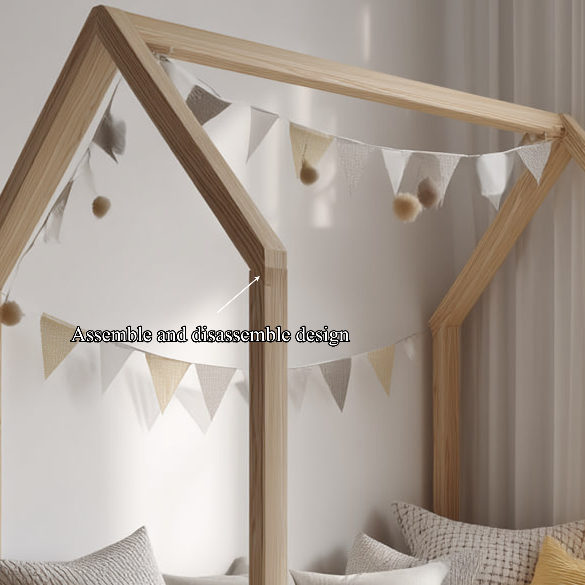 Mid Century House Bed Toddler Bedroom SINLKIWB60