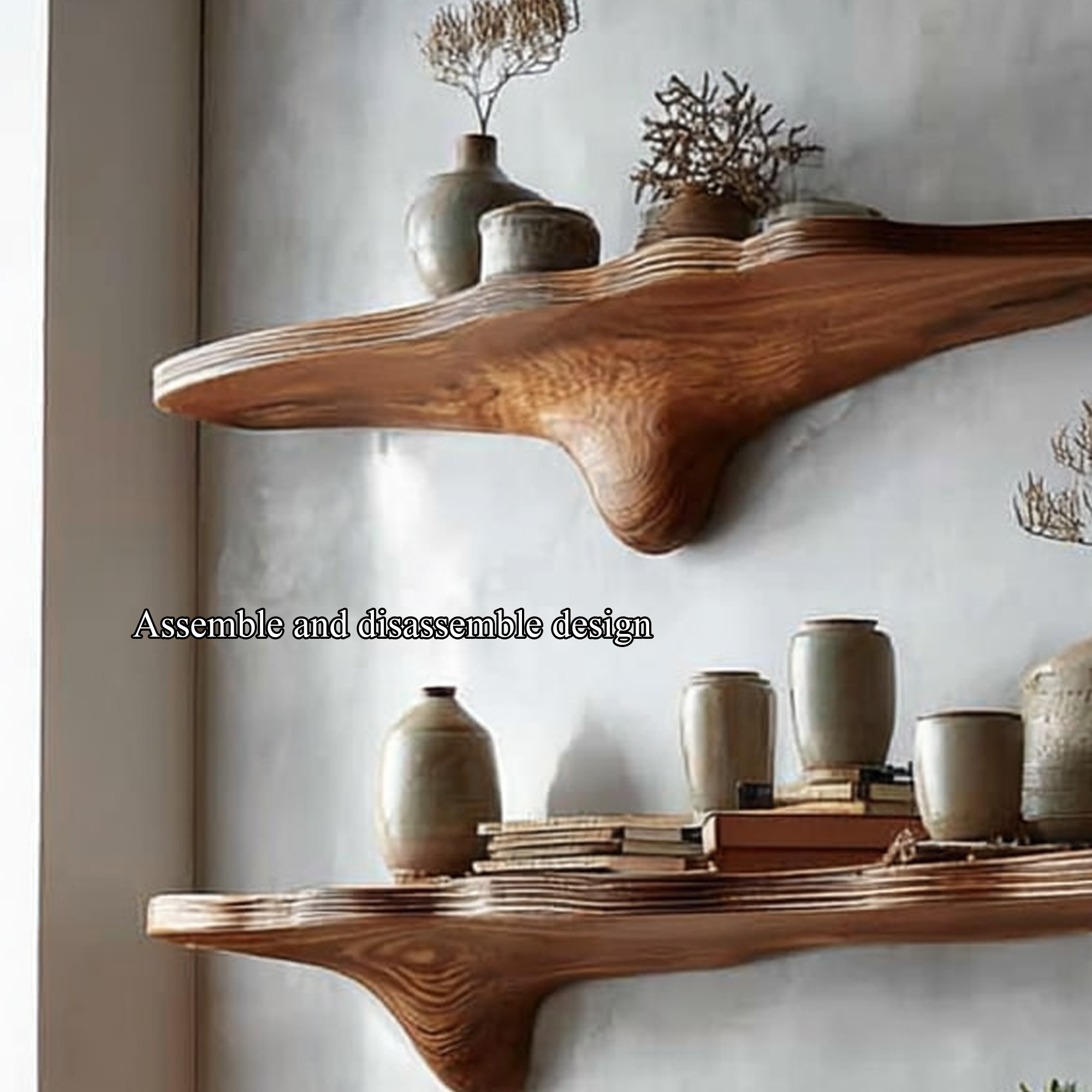 Rustic Mushroom Floating Shelves Bathroom SINLKIFL140