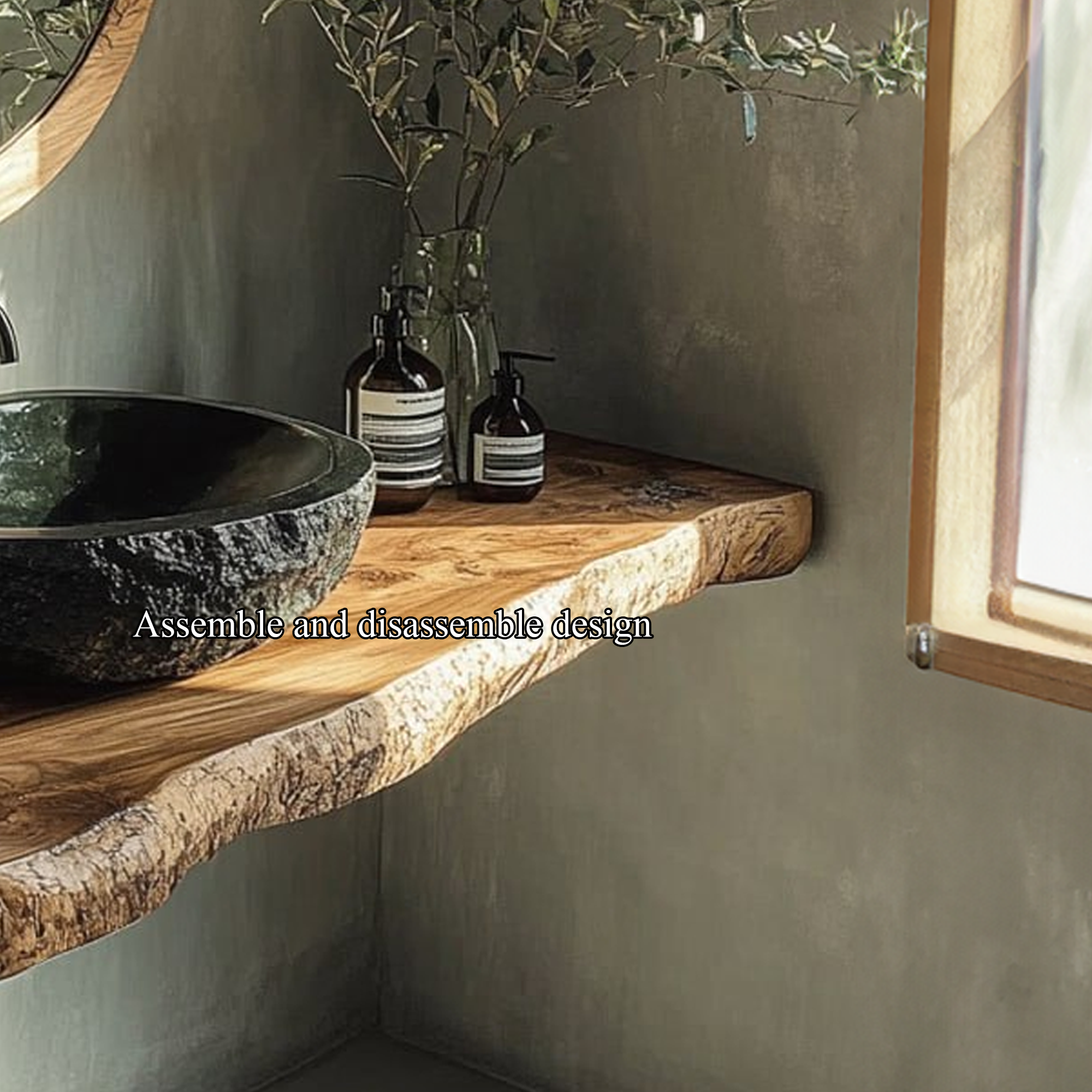 Rustic Stone Basin Vanity Bathroom SINLBRV114