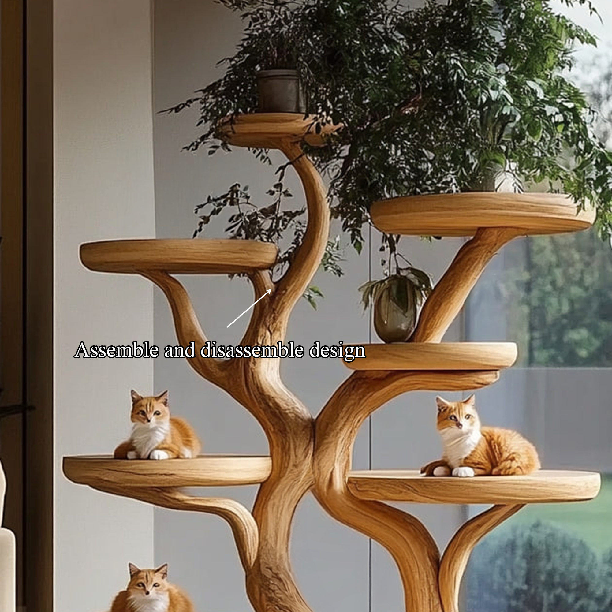 Rustic Organic Cat Tree Sculptural Pet Furniture SINLKITT078