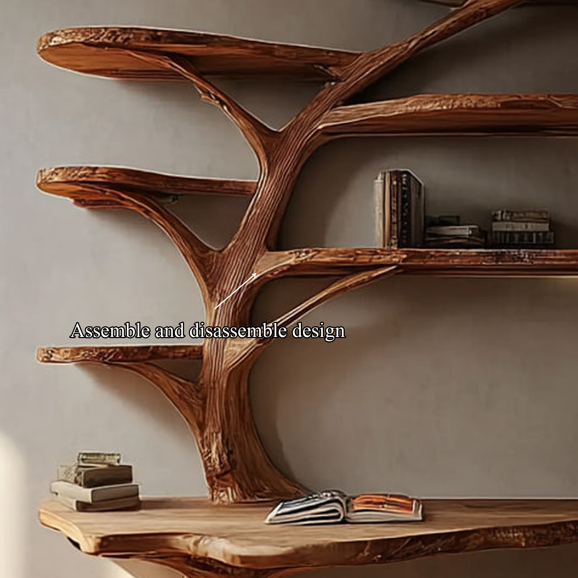 Rustic Tree Bookshelf Desk Home Office Or Reading Corner SINLKITB336