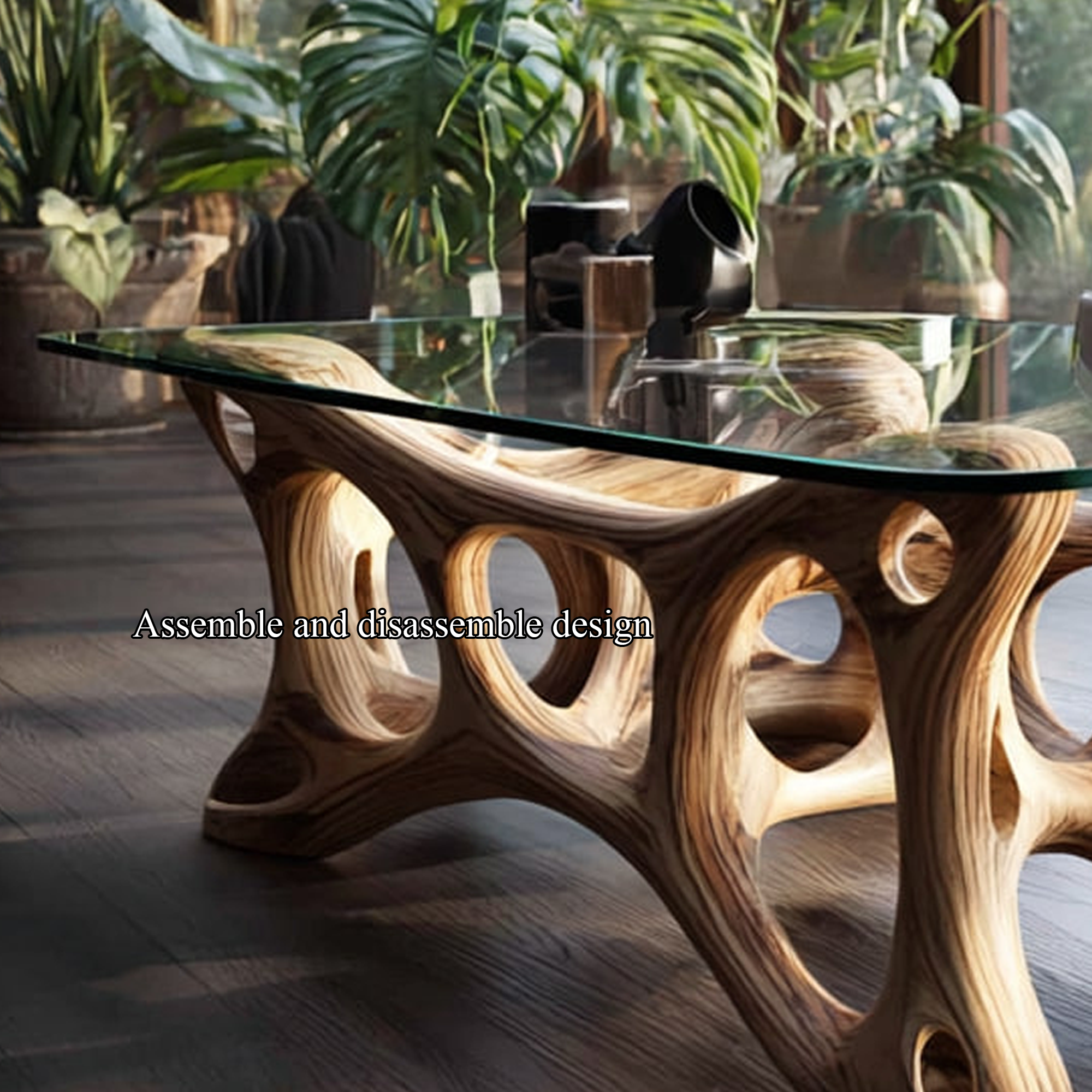 Mid Century Sculptural Coffee Table Modern Living Room SINLKICF114