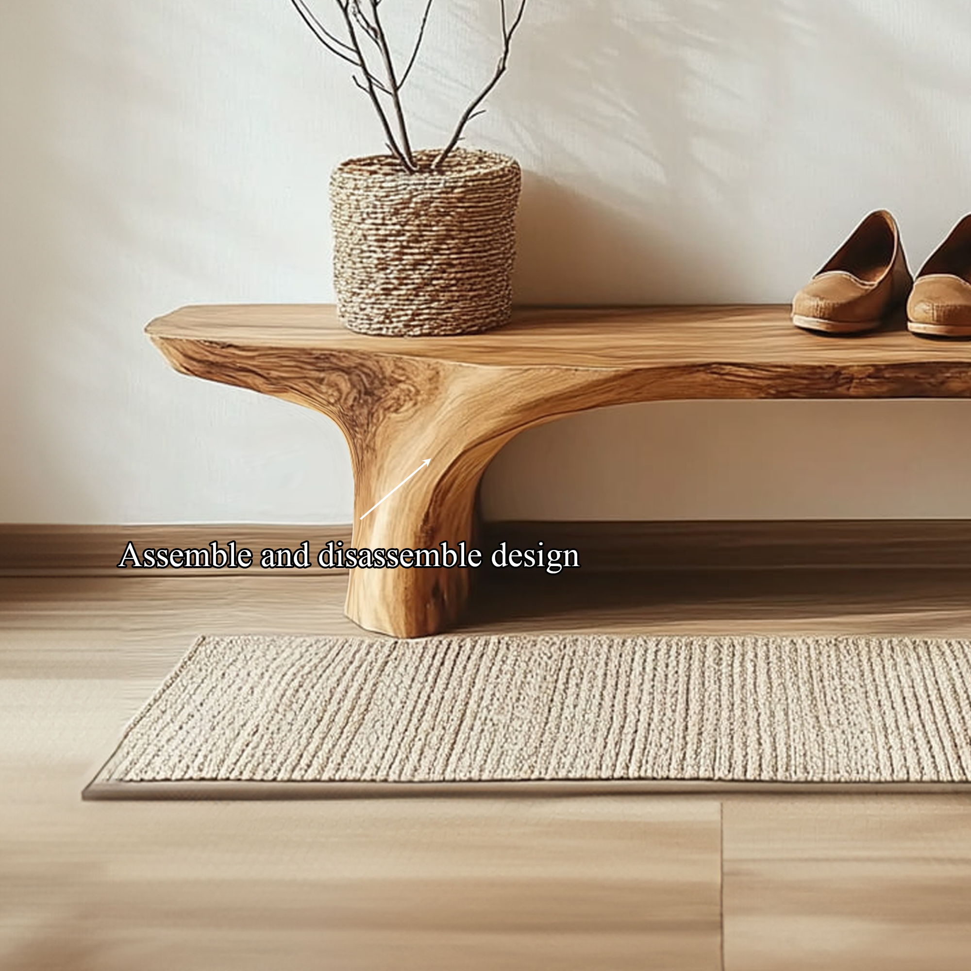 Rustic Live Edge Bench Living Room Entryway Furniture SINLKIRS038