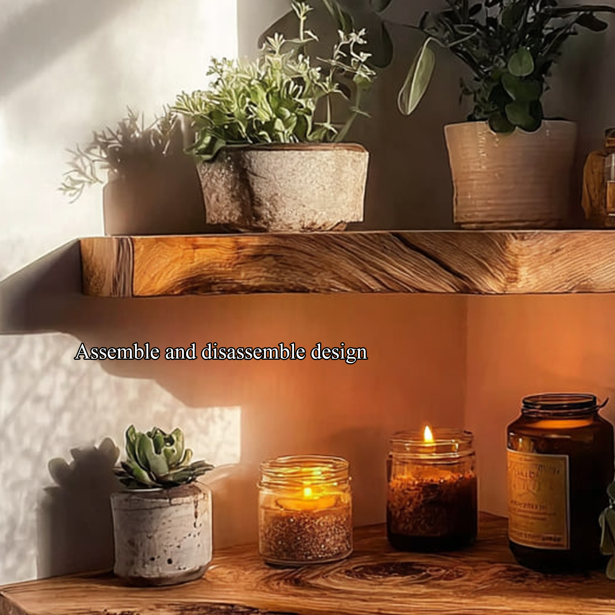 Rustic Floating Corner Storage Shelf Bathroom SINLKIFL206