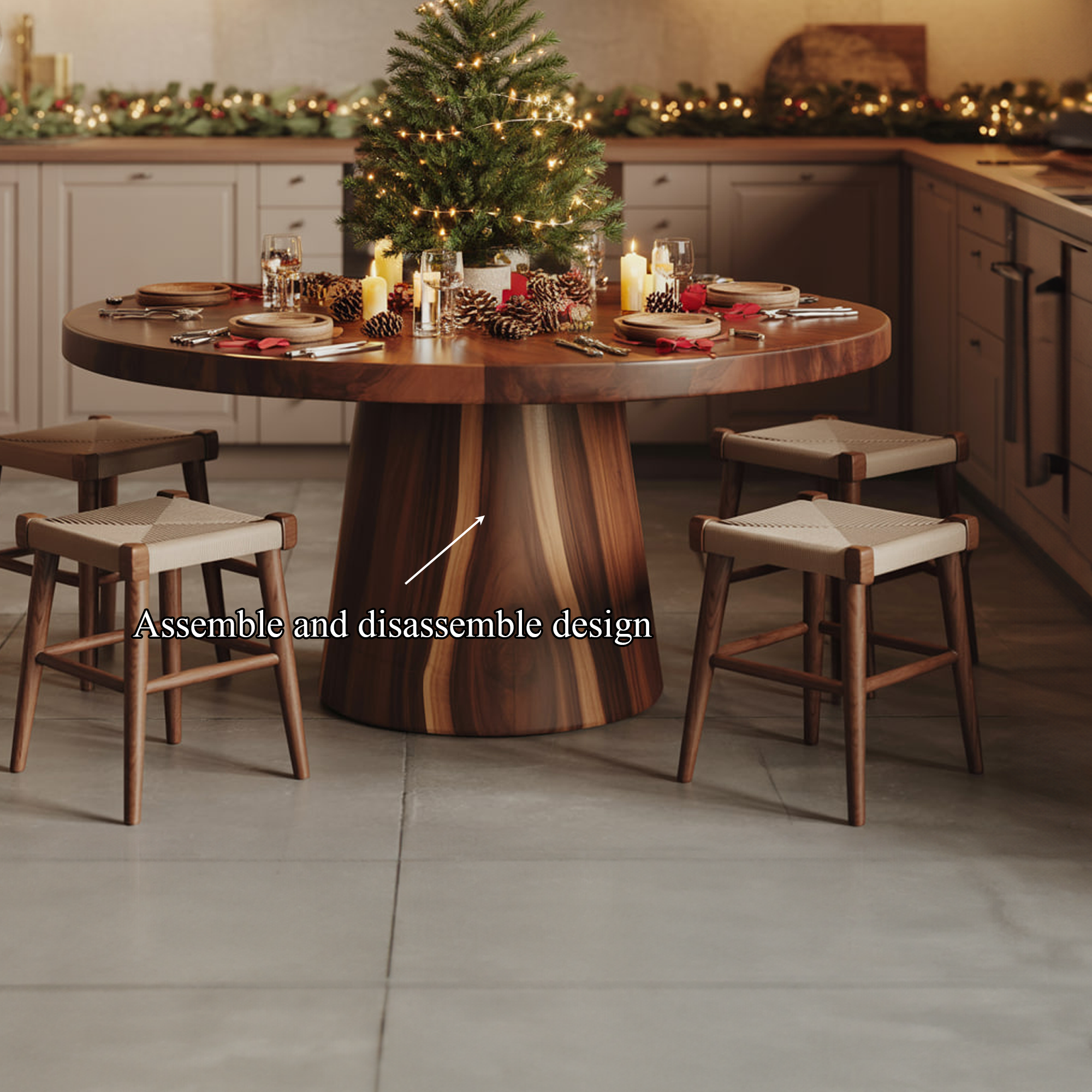 Rustic Dining Table Christmas Centerpiece Kitchen Display SINLKIDT138