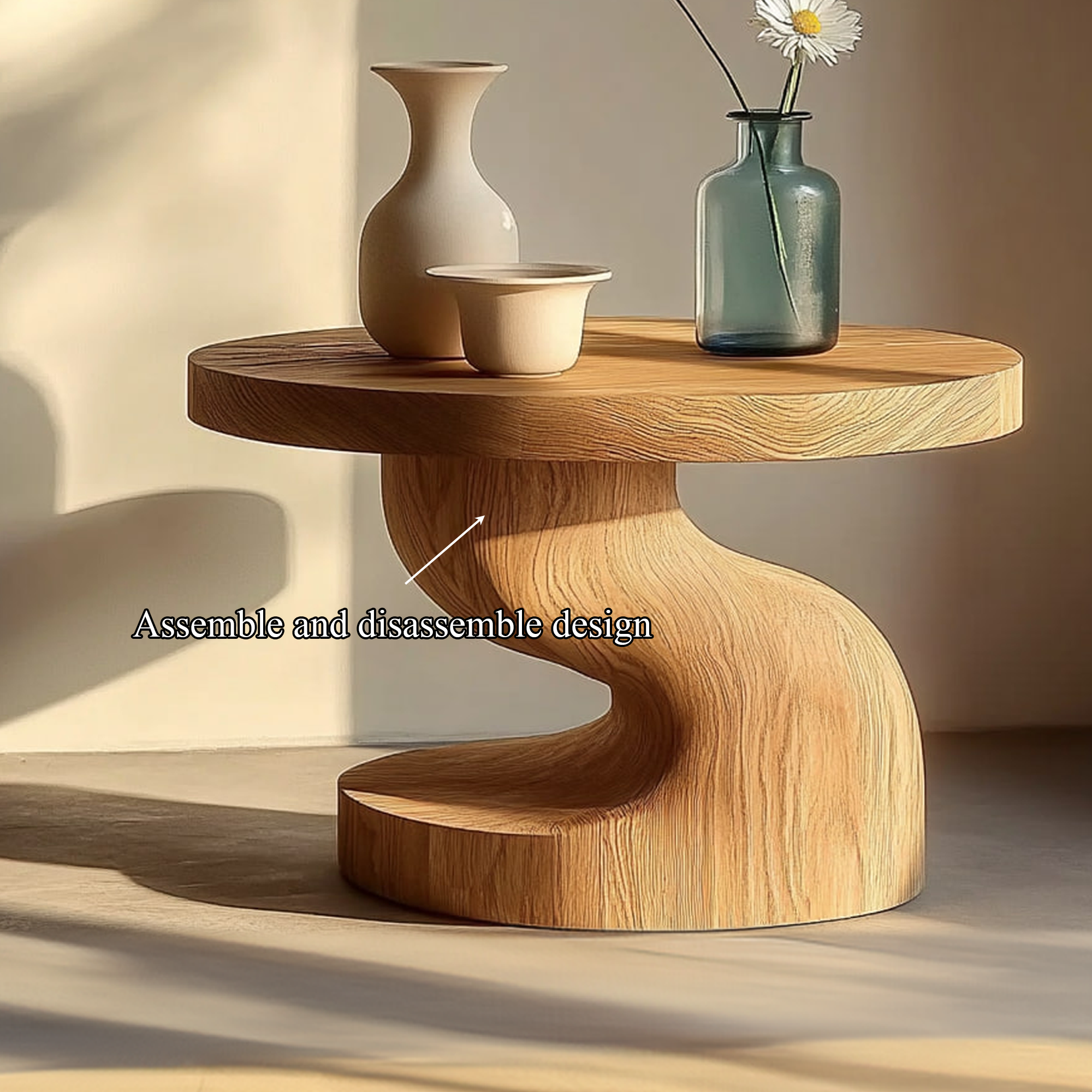 Organic Modern End Table For Living Room SINLKIBT194
