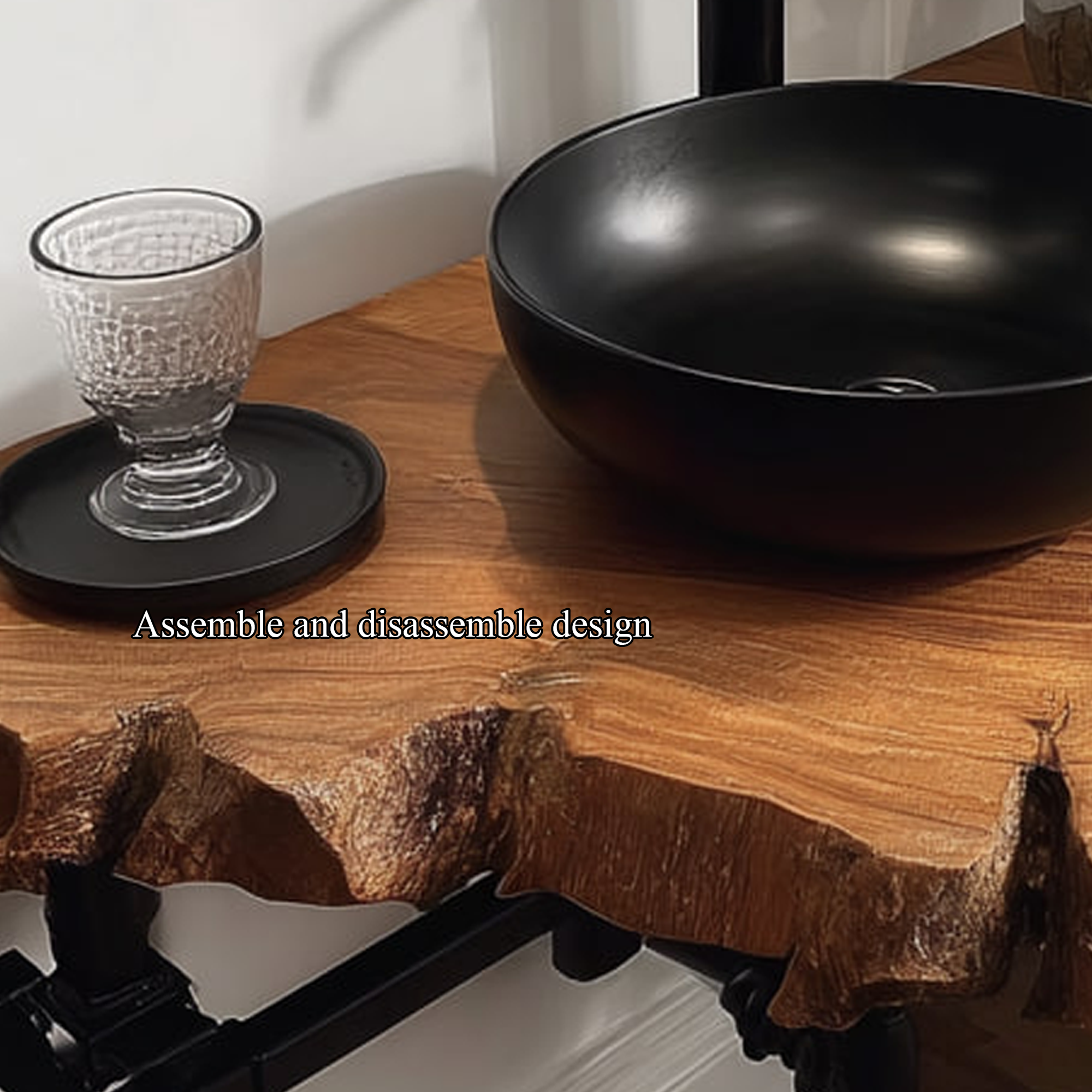 Rustic Floating Shelf Narrow Vanity Powder Room SINLKIBRV151