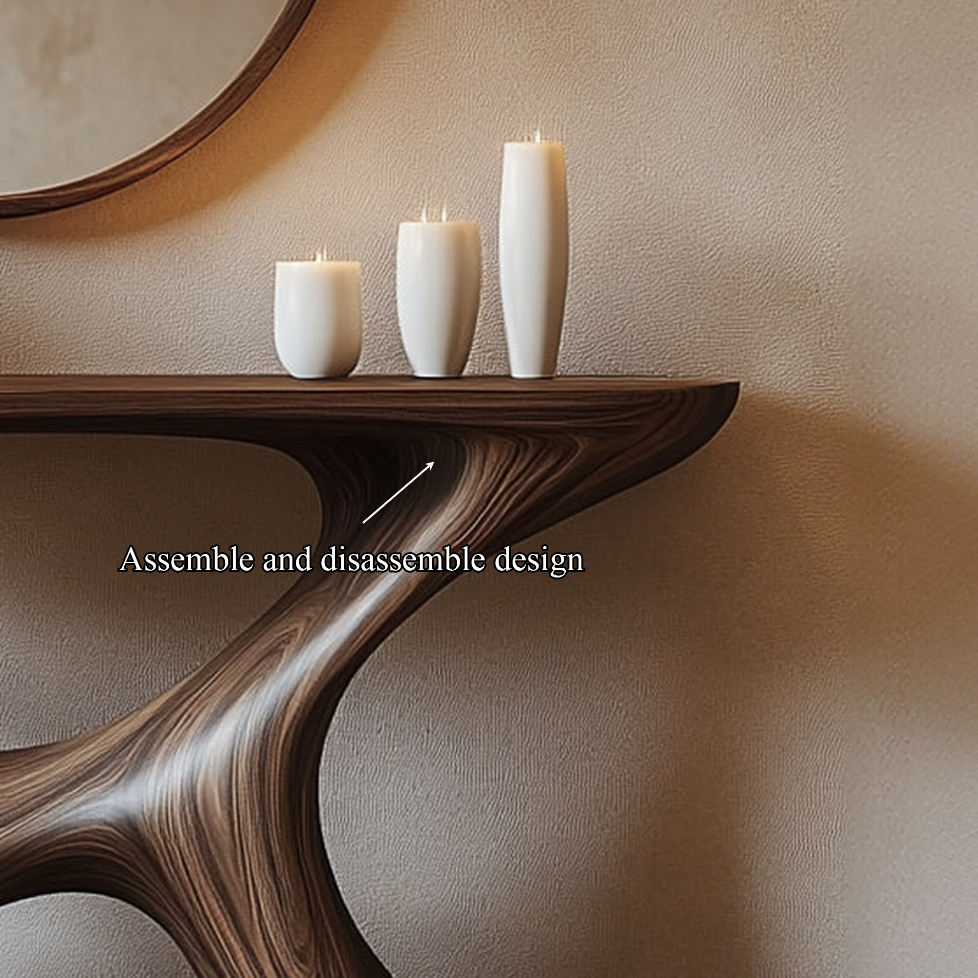 Handmade Rustic Solid Wood Console Table Artistic Organic Design For Living Room SINLKICS331