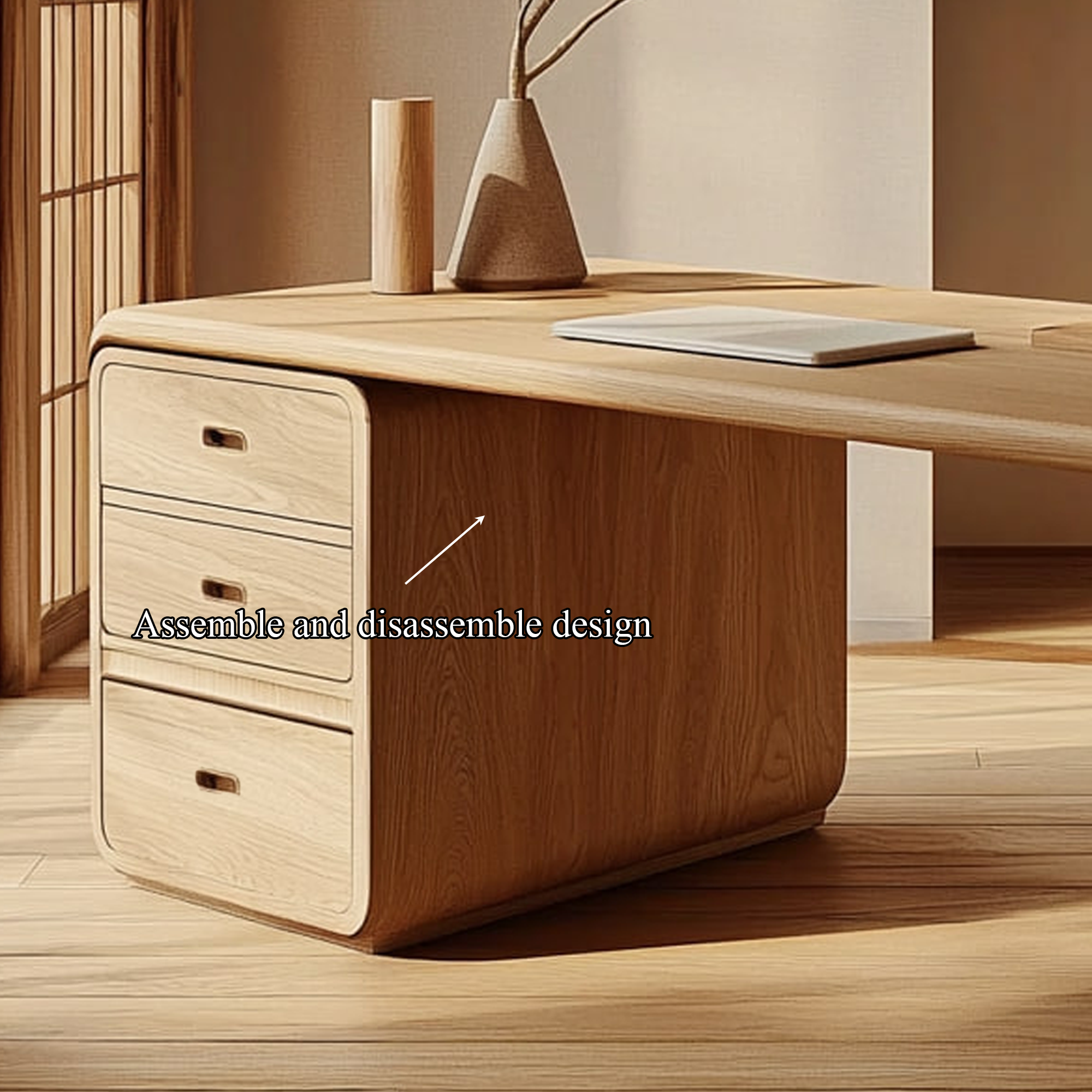 Japandi Harmony Writing Desk Bedroom And Work Room SINLKIDK061