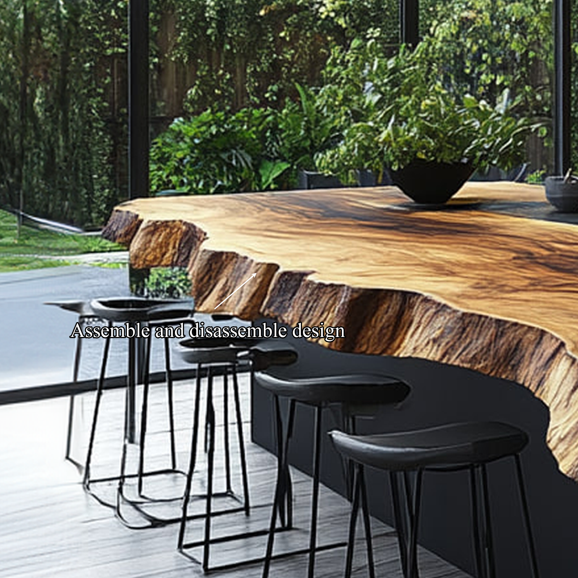 Sculptural Live Edge Kitchen Island Kitchen Or Breakfast Area SINLKIKI116