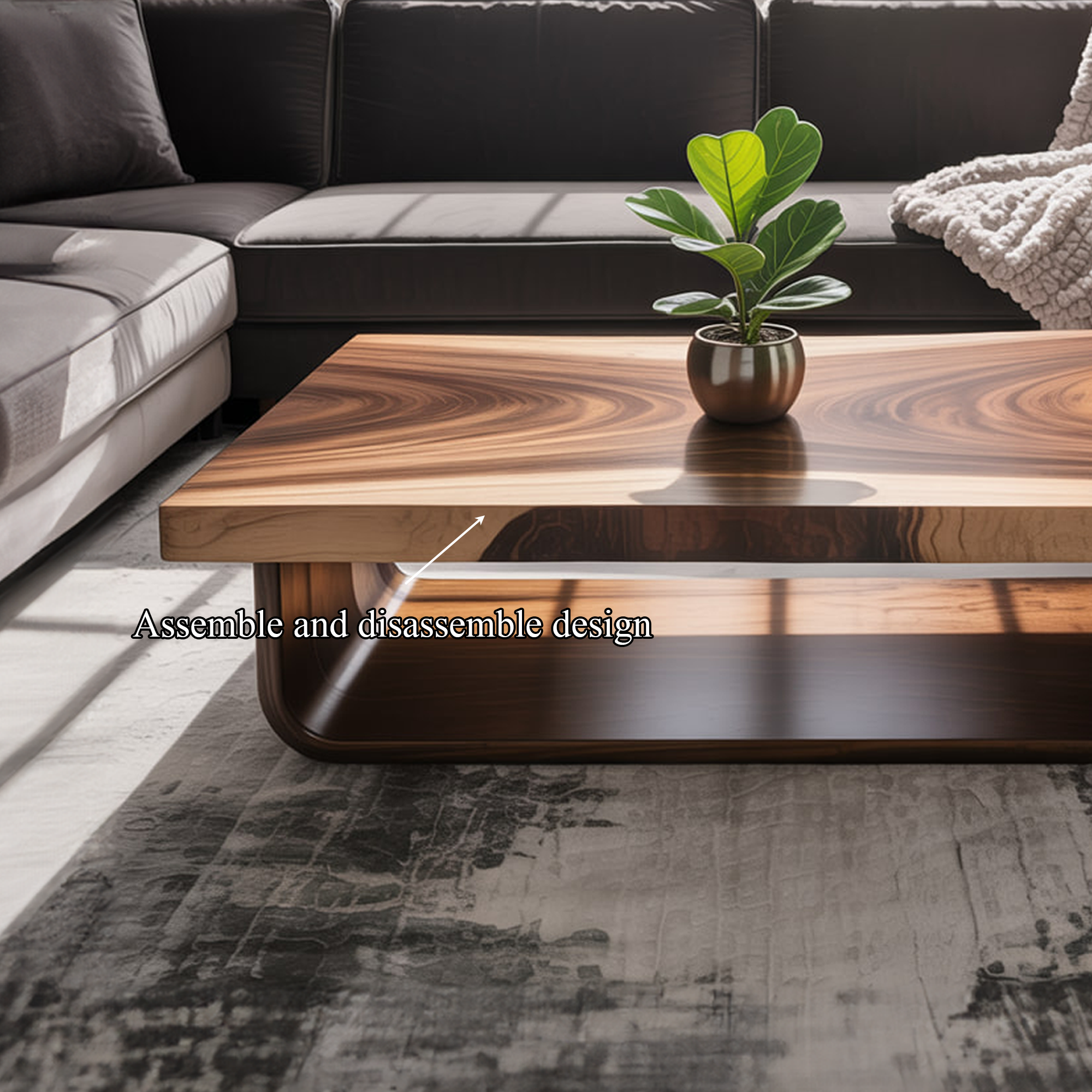 Mid Century Flow Form Coffee Table Living Room SINLKICF250