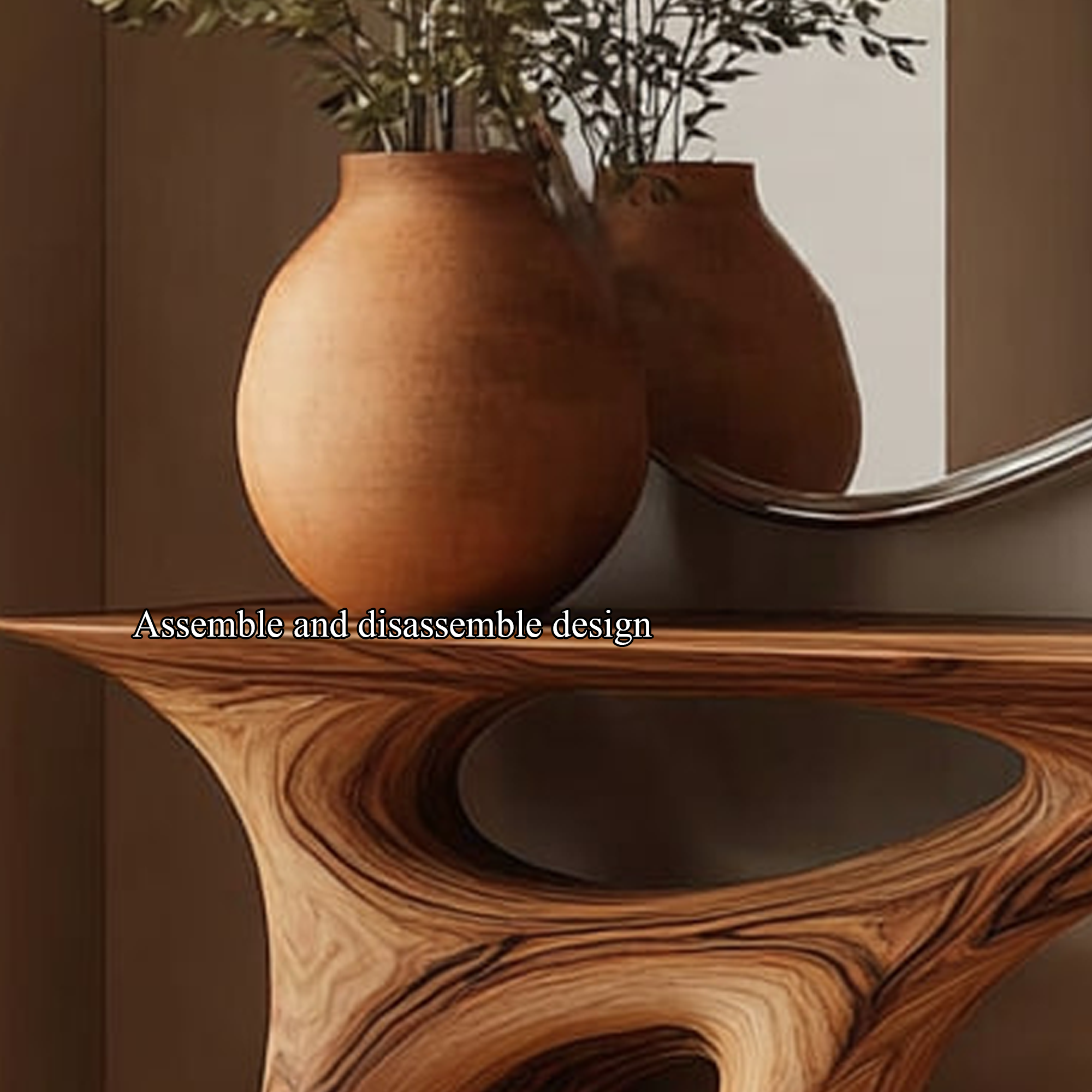 Mid Century Sculptural Console Table Hallway Accent SINLKICS275