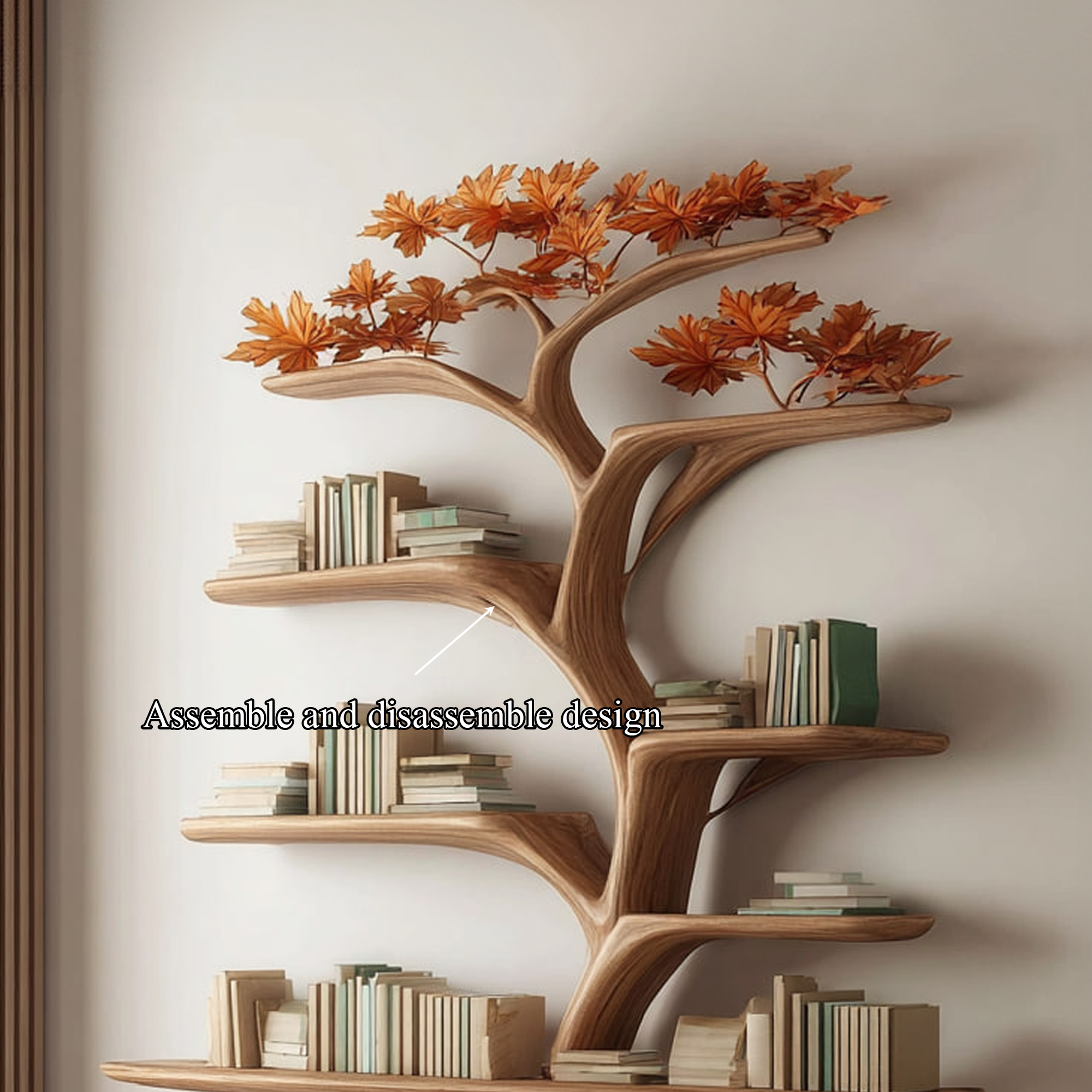 Rustic Tree Shelf Living Room Storage SINLKITB246
