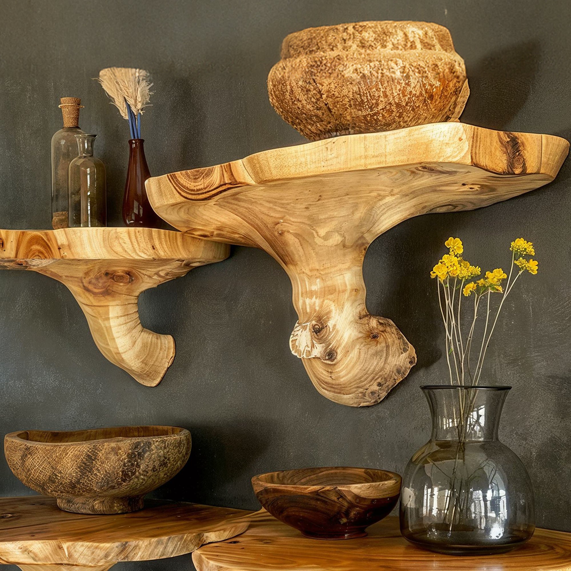 Living Edge Mushroom Floating Shelves SILDTMR004