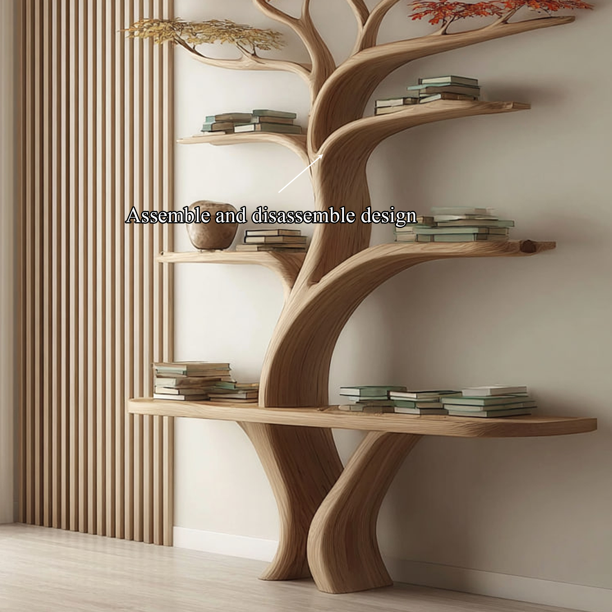 Midcentury Tree Wall Shelf Study Room SINLKITB245