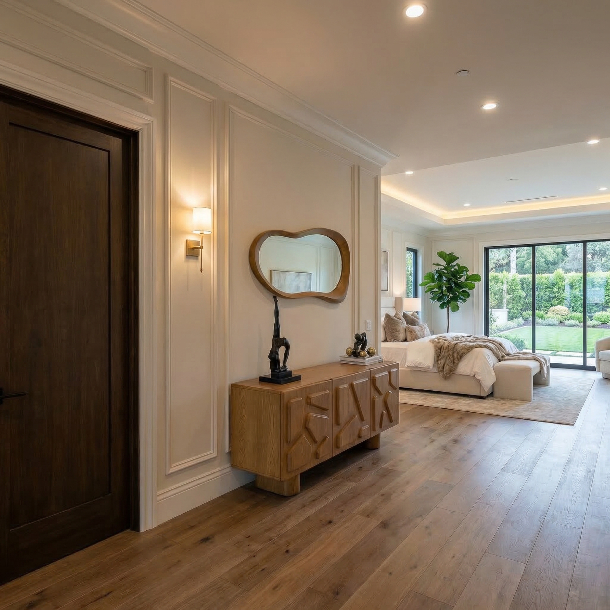 Minimal Storage Cabinet Solid Wood Clean Structured Design Living Room And Hallway SINLKISC509