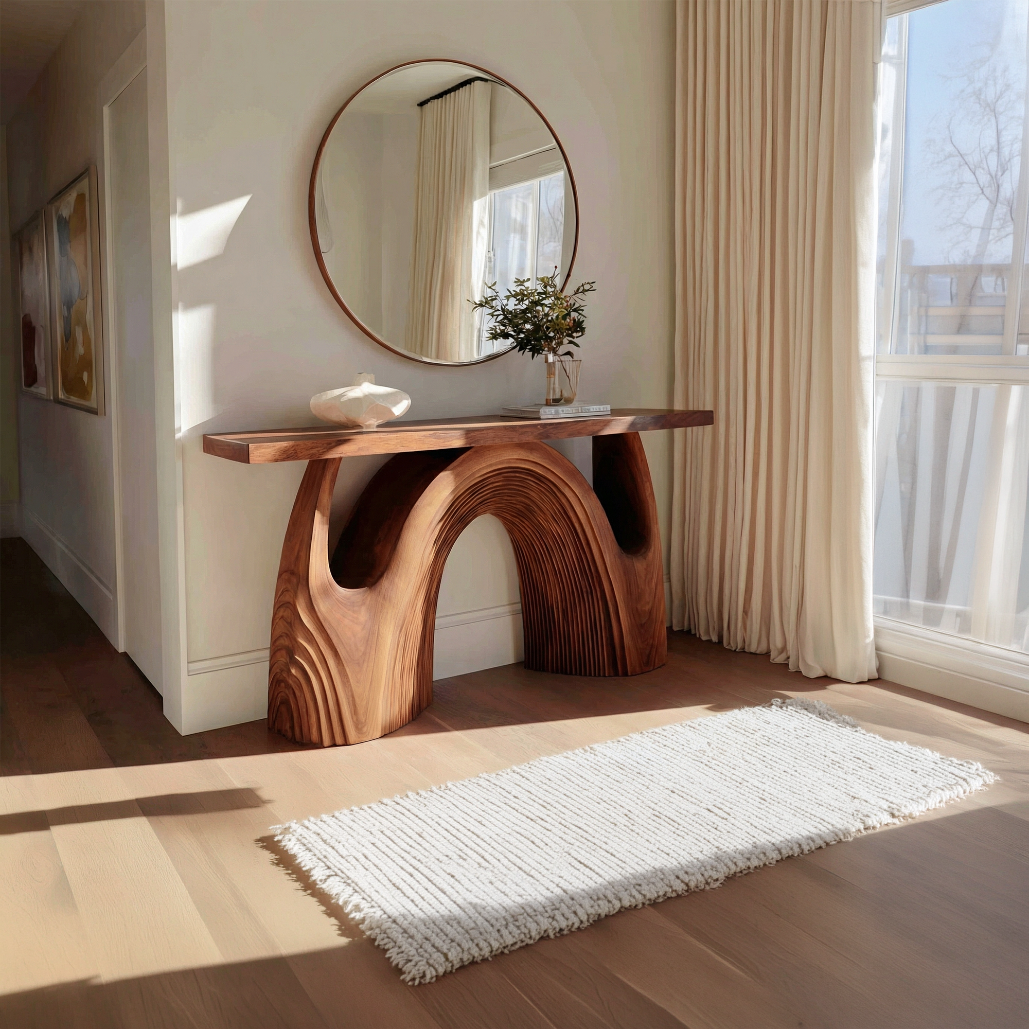 Organic Double Arch Console Table Sofa Back Living Room SINLKICS500