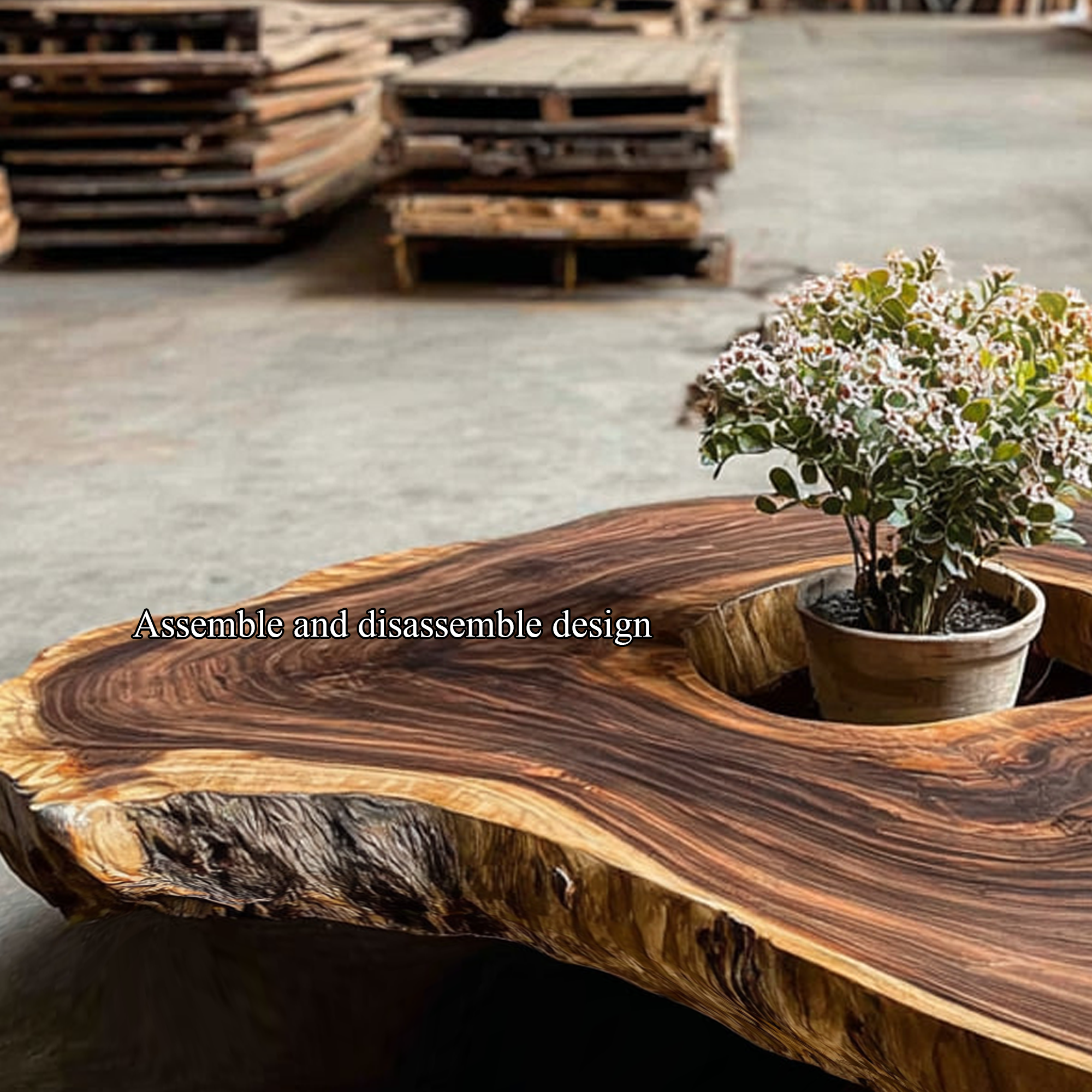 Mid Century Rustic Live Edge Table Living Room And Entryway SINLKICF139