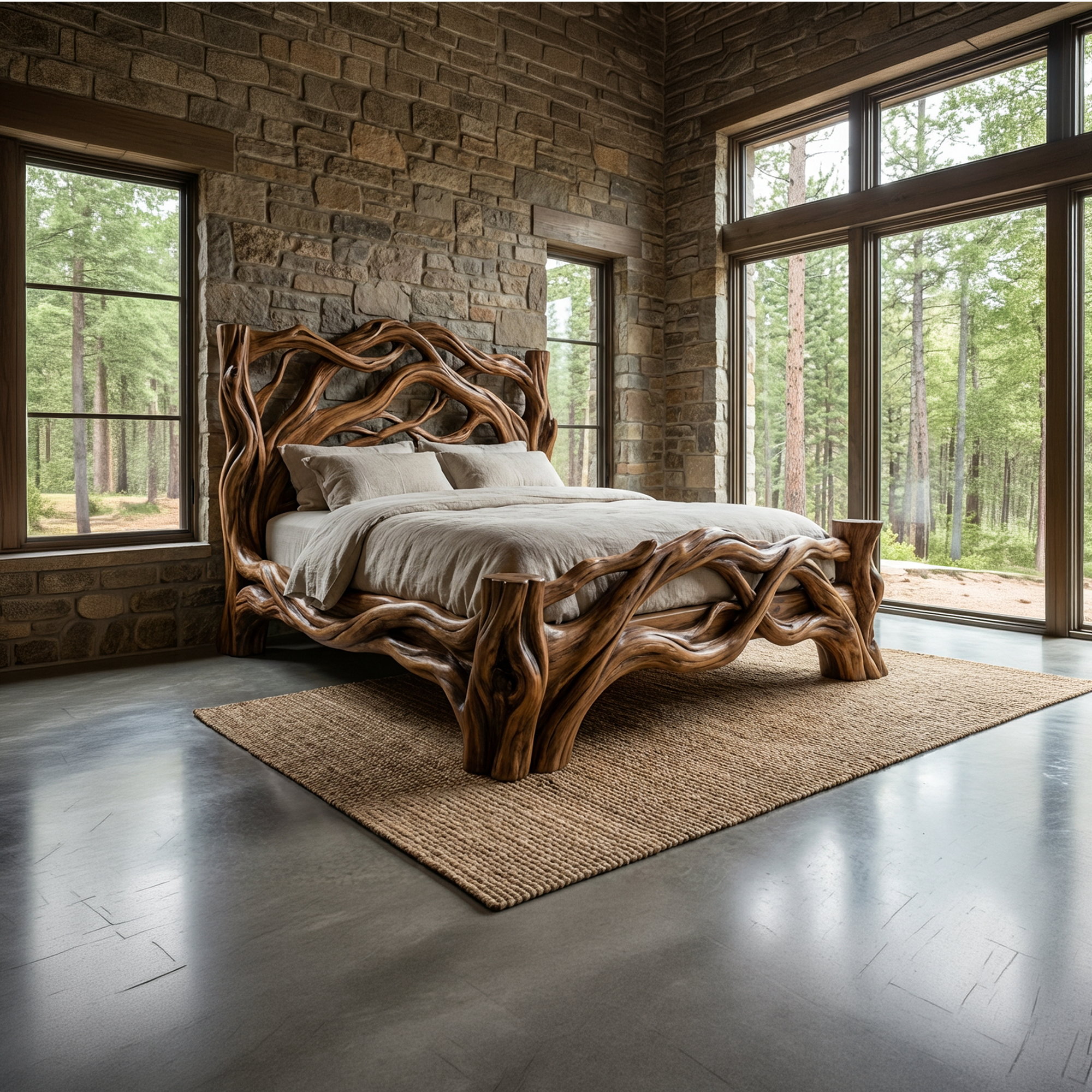 Rustic Bedroom Bed Design For Bedroom And Sleeping Space SINLKIWB108