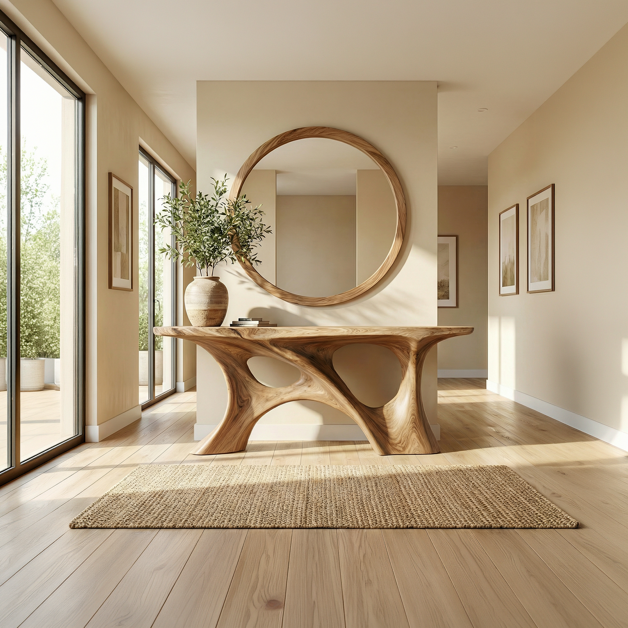 Organic Double Void Console Table Entryway Hallway Living Room SINLKICS506