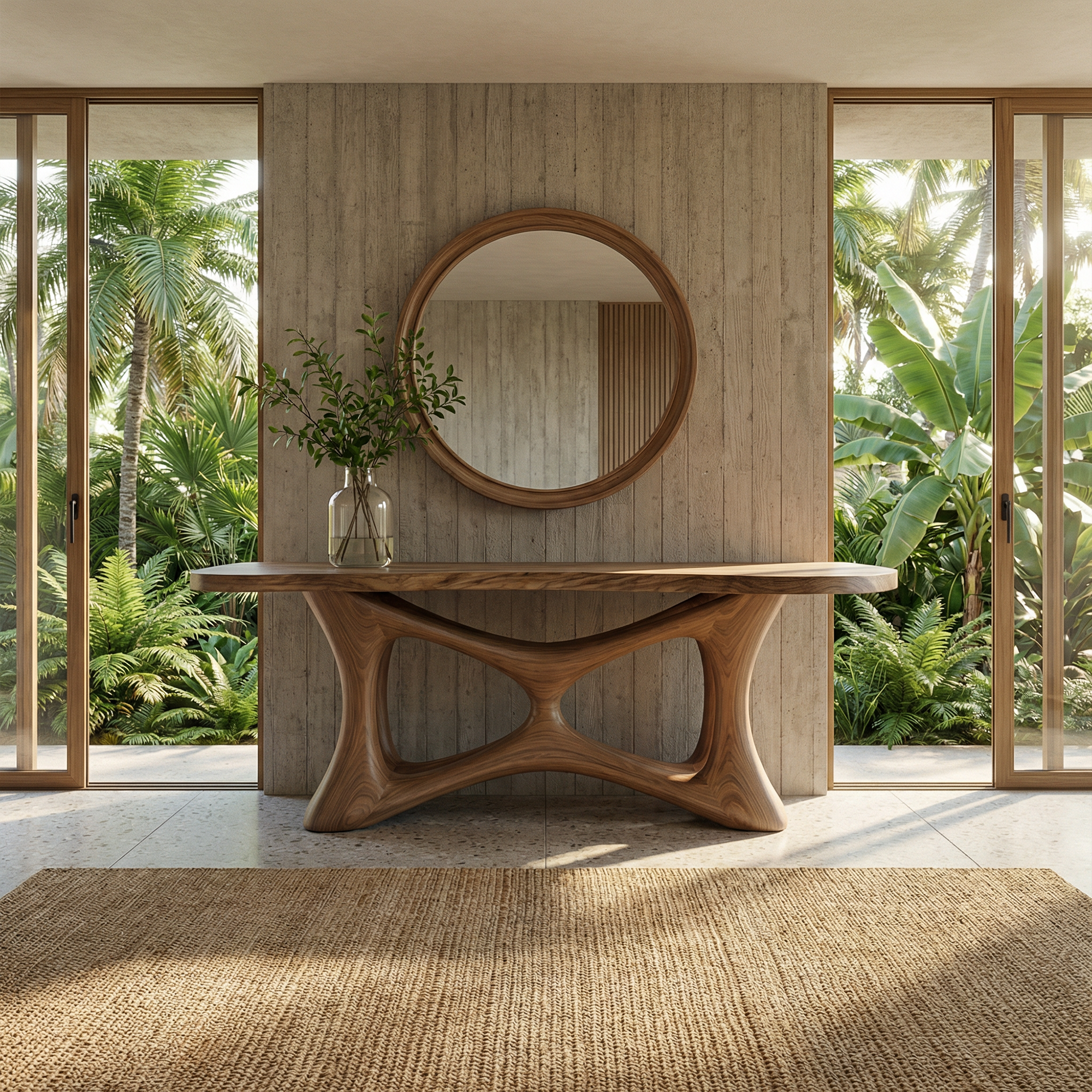 Organic Sculptural Console Table Sofa Back Living Room SINLKICS509