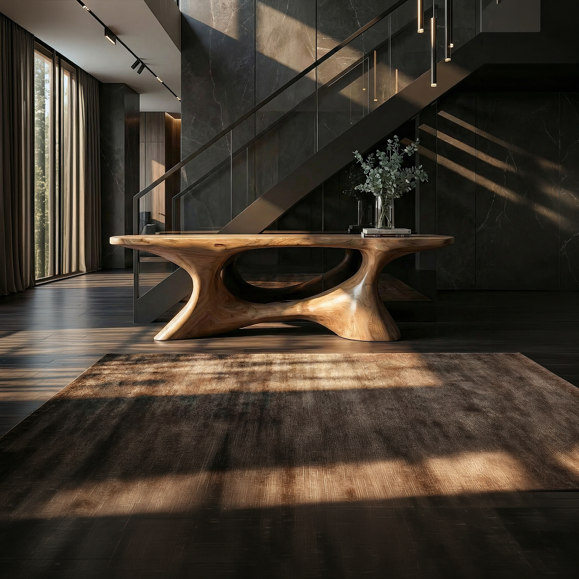 Contemporary Organic Void Base Console Table Entryway Hallway Living Room SINLKICS511