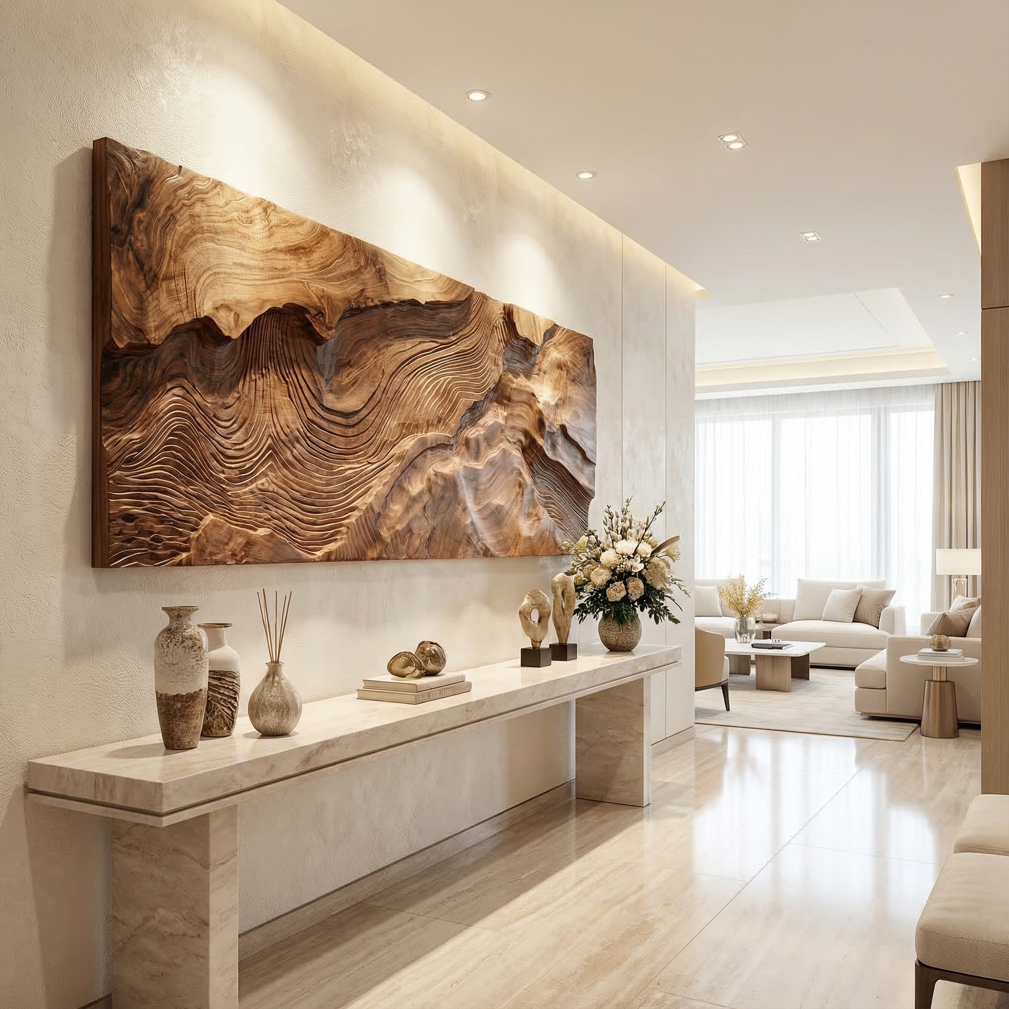 Modern Topographic Wood Wall Art Living Room Wall Decor SINLKIWD040