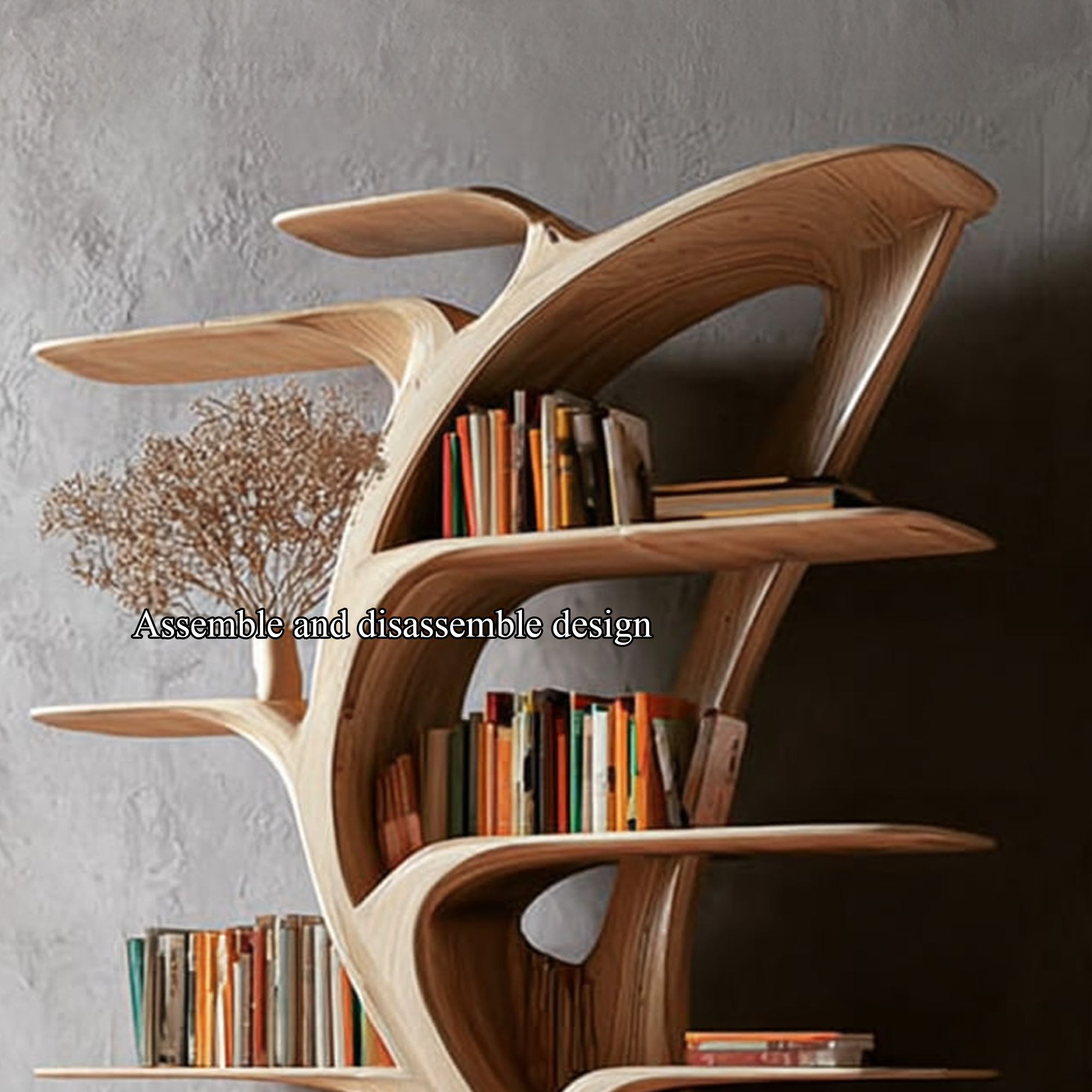 Midcentury Tree Bookshelf Bedroom Reading SINLKITB250