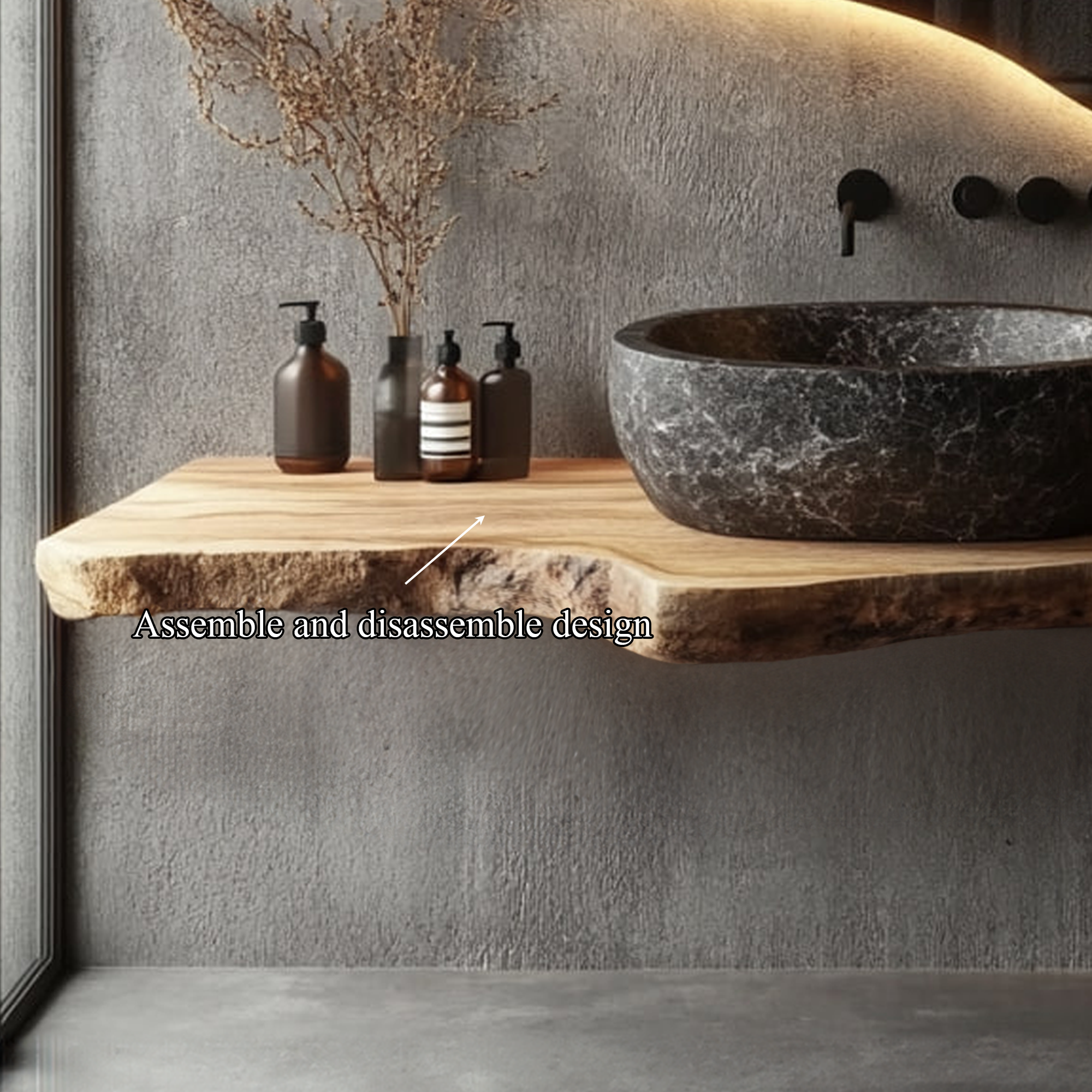 Rustic Floating Wall Vanity Bathroom Morden Decor SINLKIBRV194