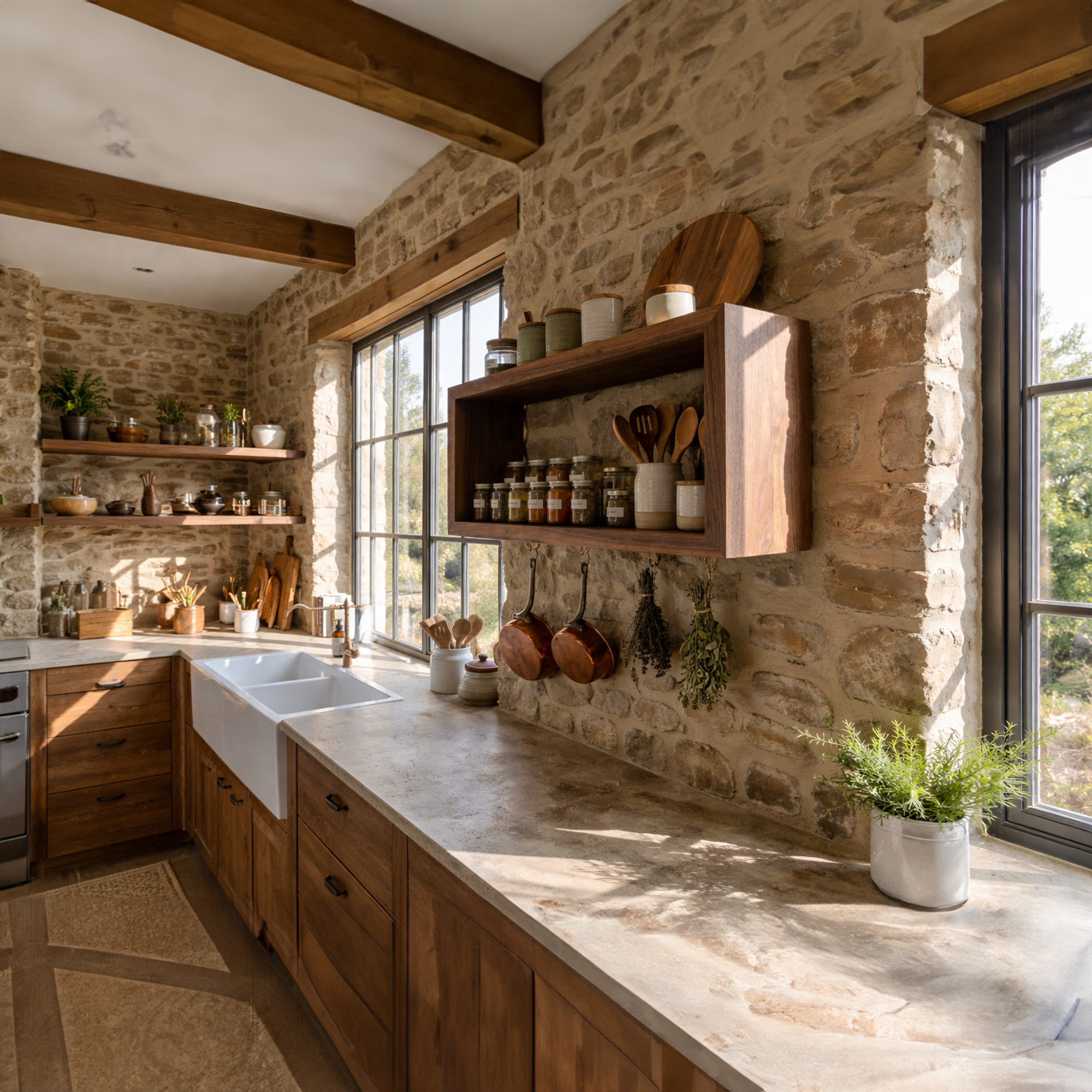 Rustic Box Style Kitchen Wall Shelf Solid Wood Display Unit SINLKIFL475