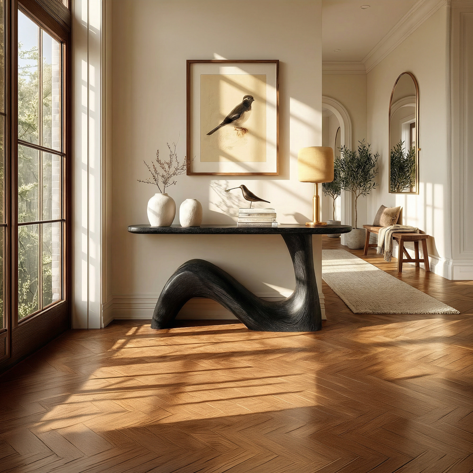 Organic Sculptural Console Table Living Room Sofa Back Entryway SINLKICS490