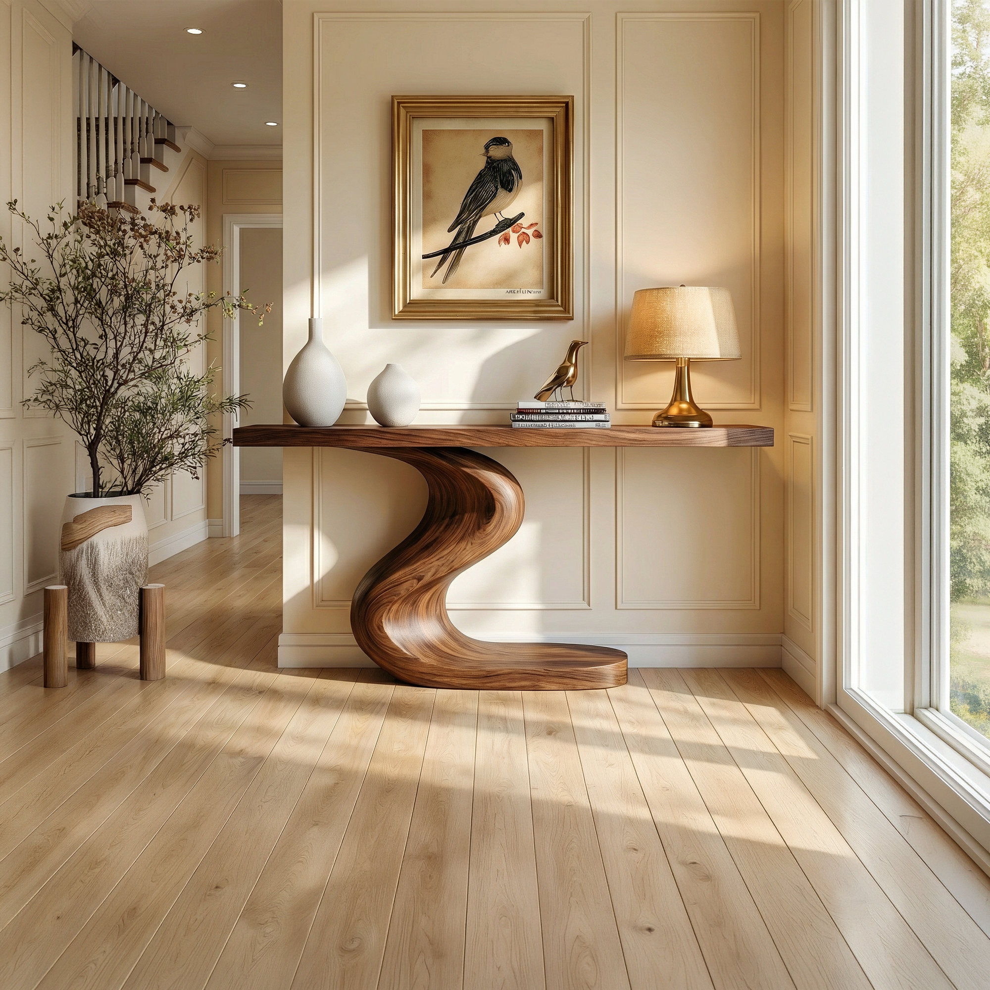 Artistic Flowing Base Console Table Entryway Hallway Living Room SINLKICS491