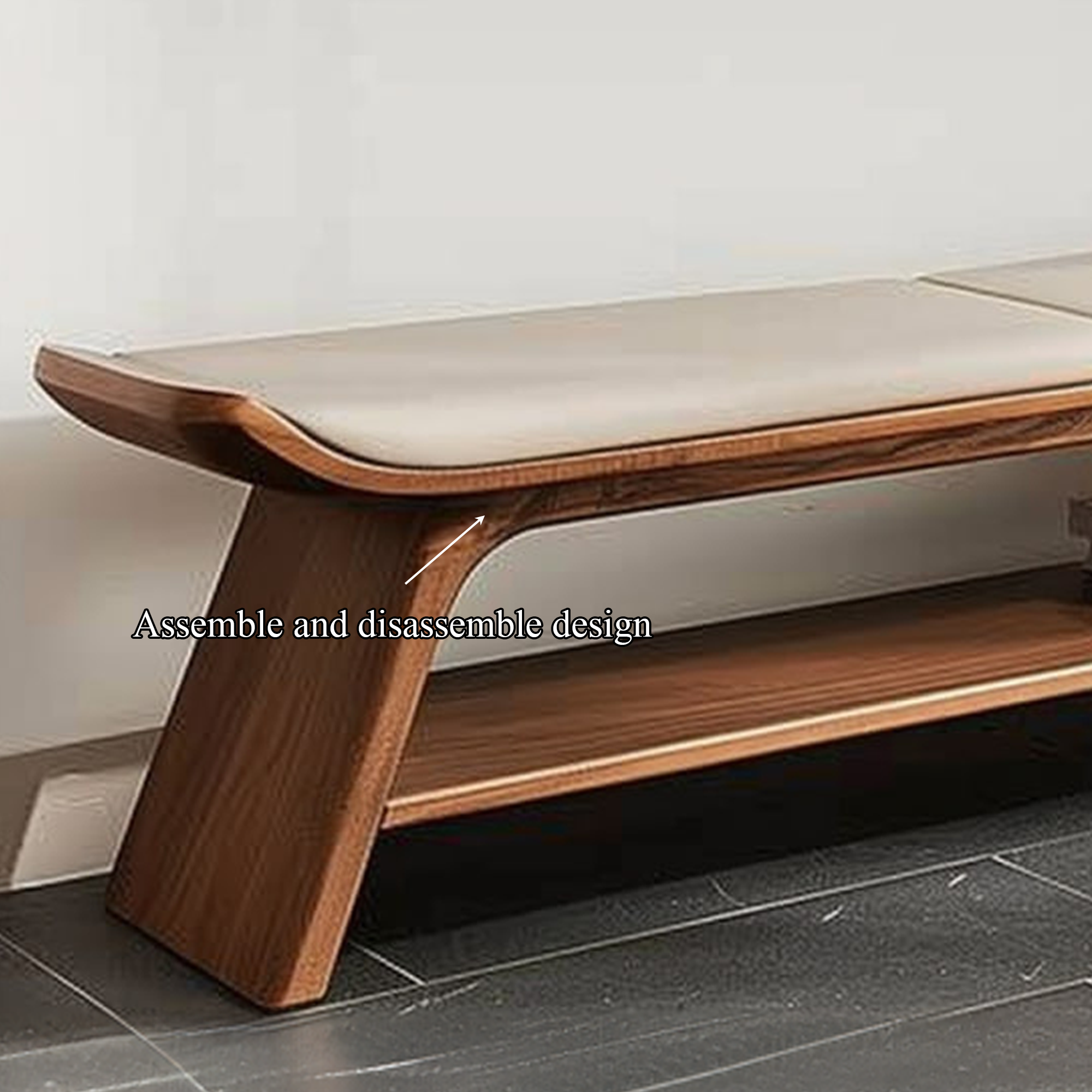 Mid Century Wooden Bench Living Room Or Bedroom Entryway SINLKIRS028